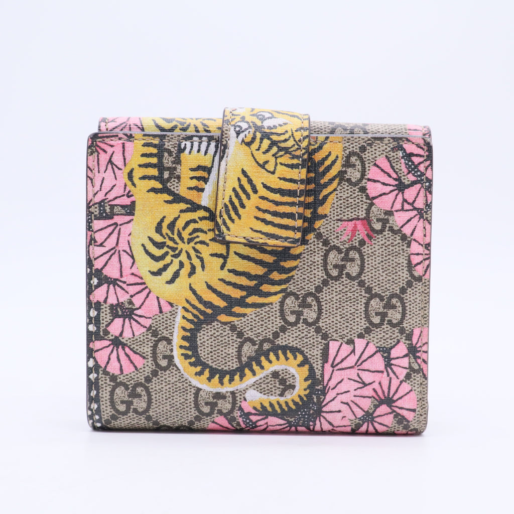 GG Supreme Monogram Bengal Tiger Bifold Wallet with Coin Purse W20427
