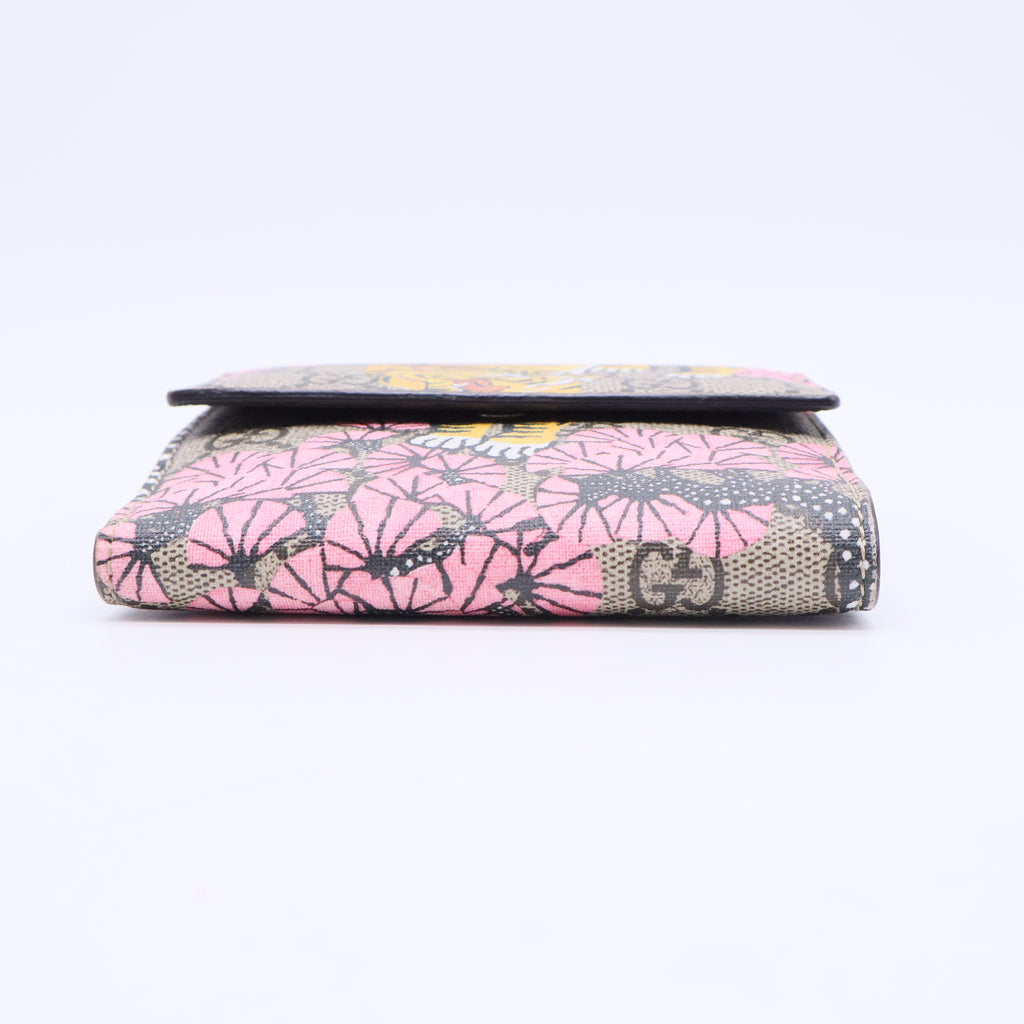 GG Supreme Monogram Bengal Tiger Bifold Wallet with Coin Purse W20427