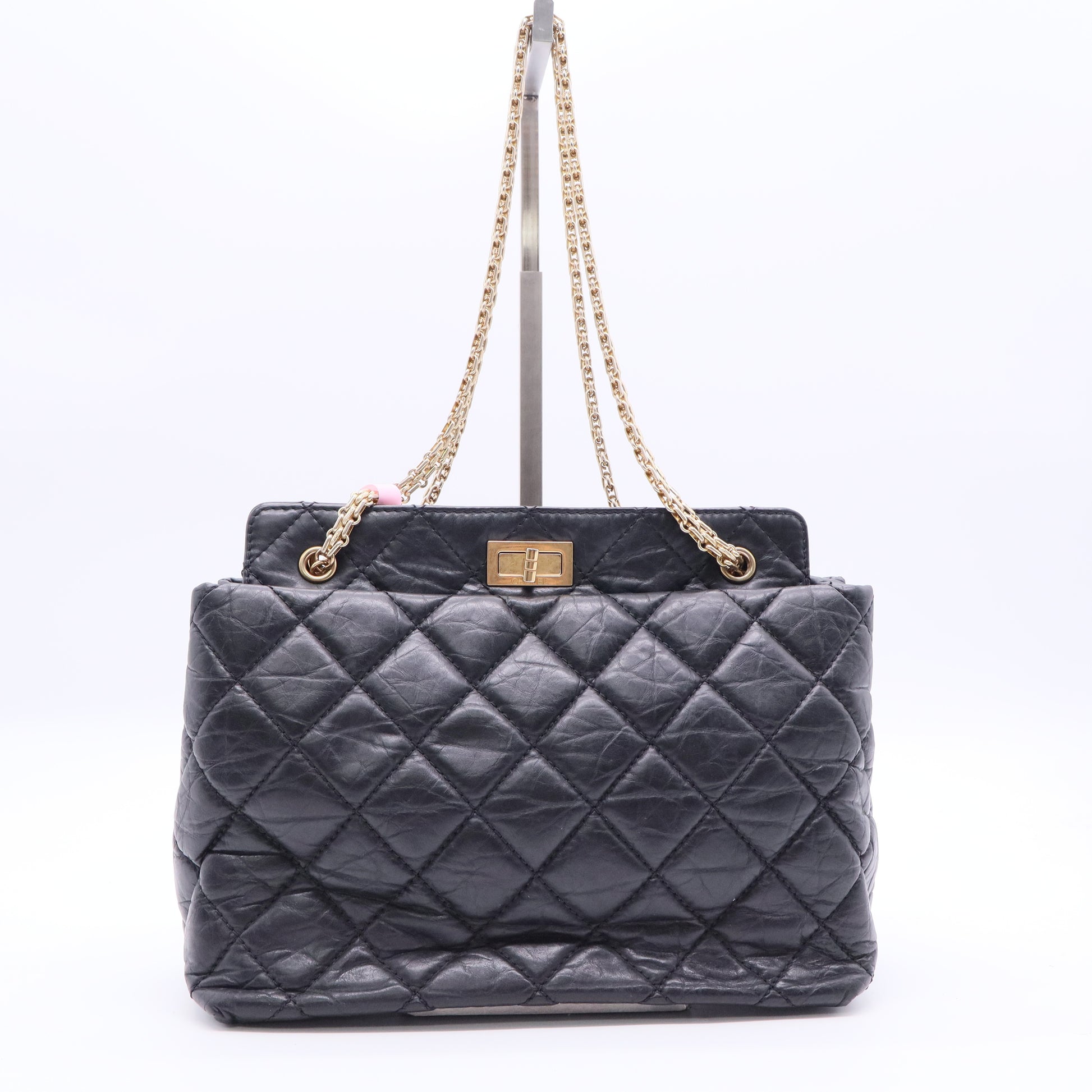 Aged Calfskin Reissue 2.55 Tote Black Twins