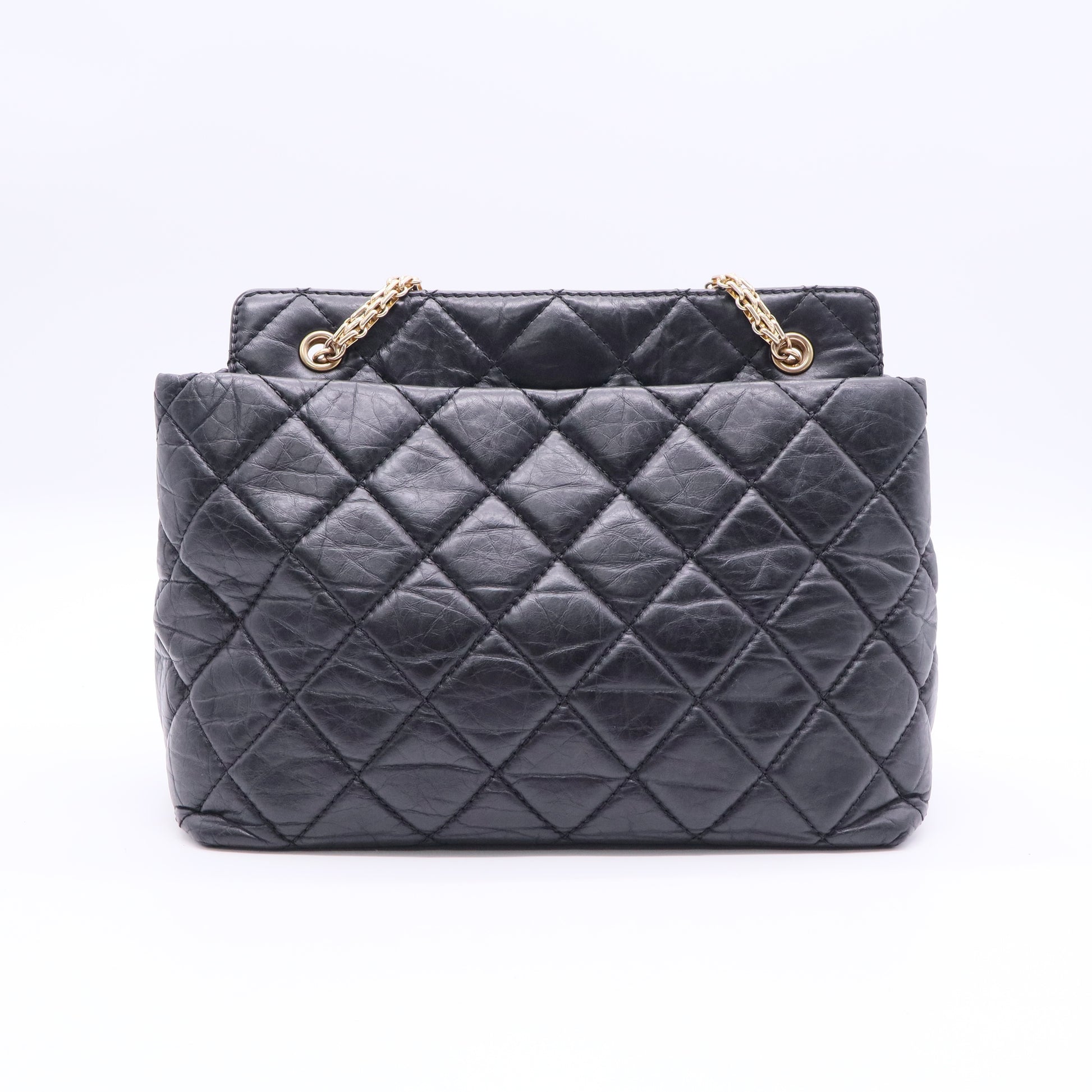 Aged Calfskin Reissue 2.55 Tote Black Twins