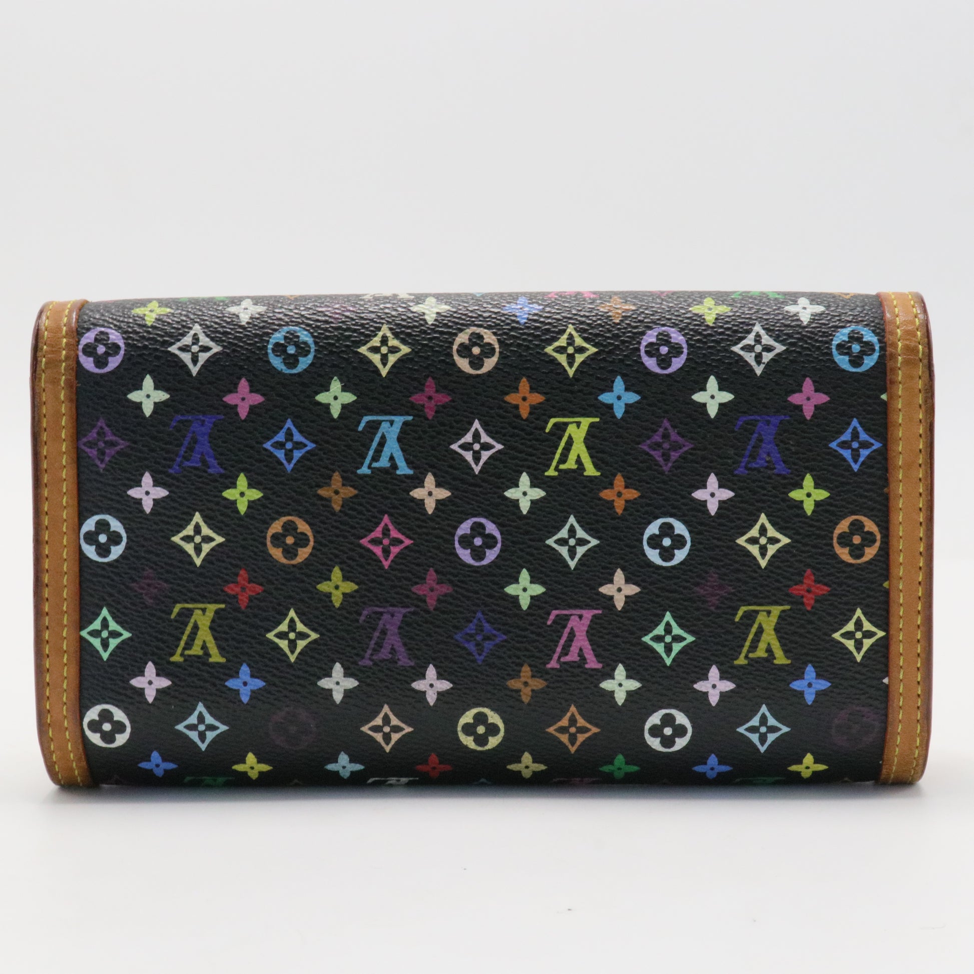 Black/Multicolor Monogram Canvas Porte Tresor International Wallet