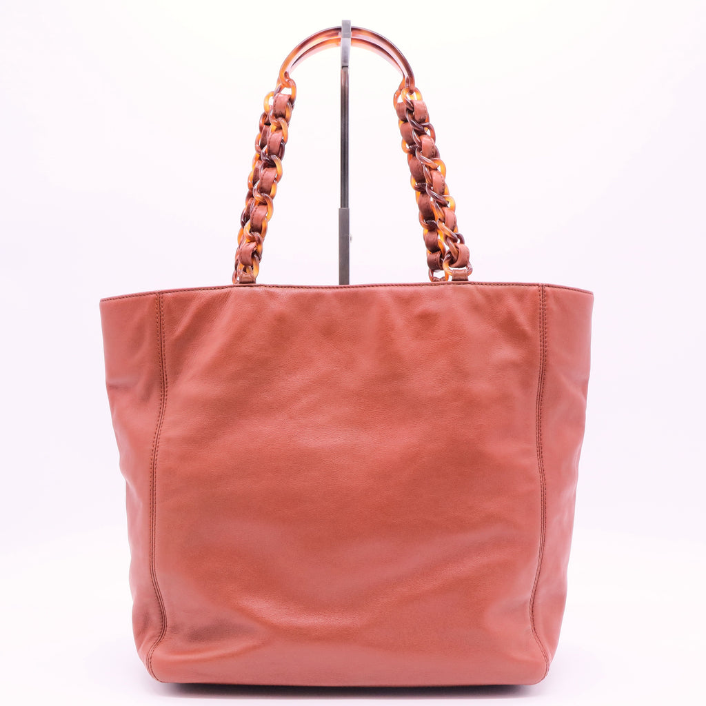 Vintage CC Resin Chain Tote Leather