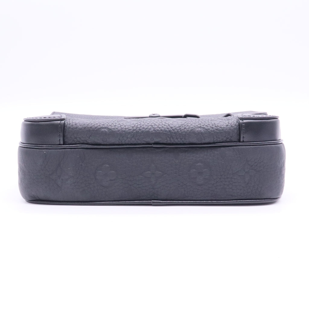 Louis Vuitton Steamer Wearable Wallet Black Monogram Leather Crossbody Bag J2189 twins