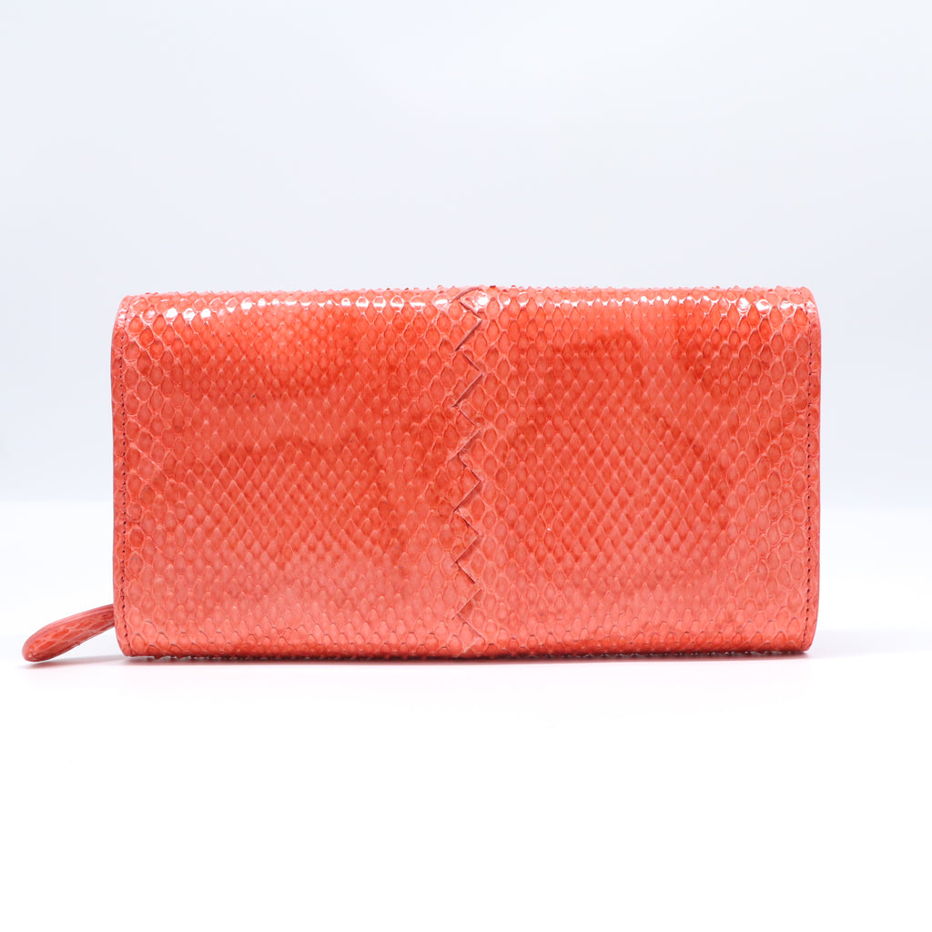 Bottega Veneta Python Continental Flap Wallet W21706