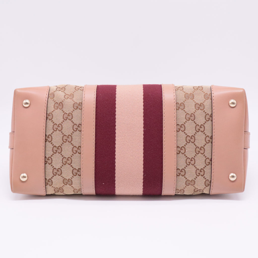 Gucci GG Canvas Web Boston Shoulder Bag Medium