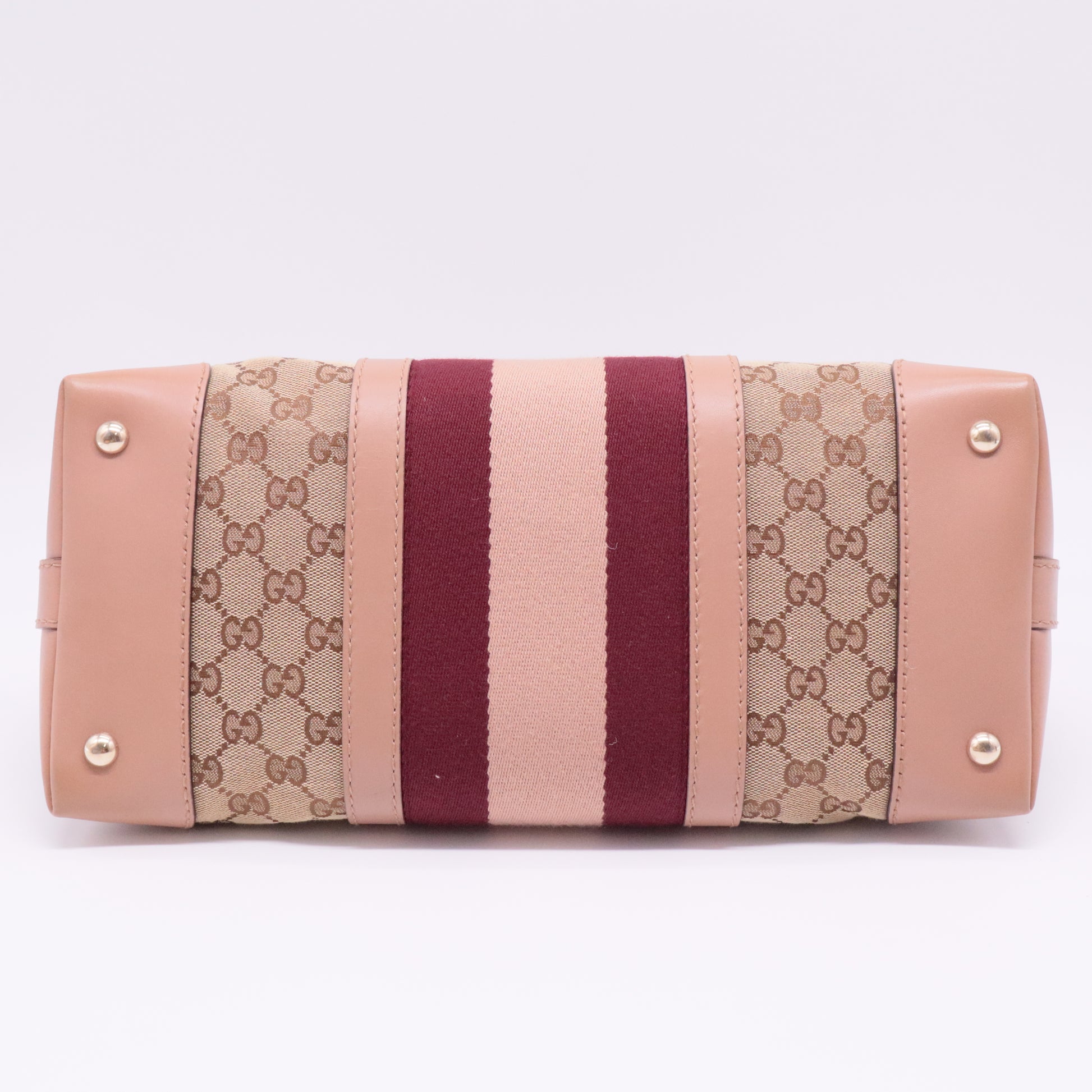 Gucci GG Canvas Web Boston Shoulder Bag Medium
