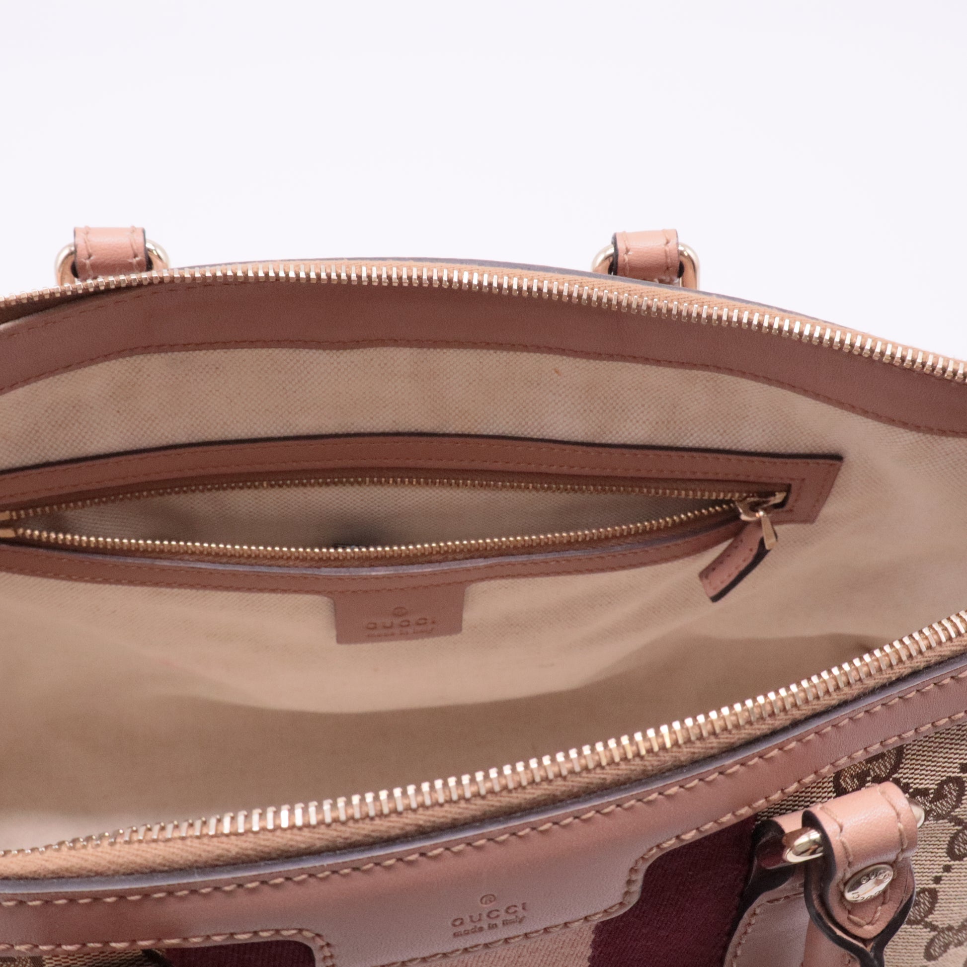 Gucci GG Canvas Web Boston Shoulder Bag Medium