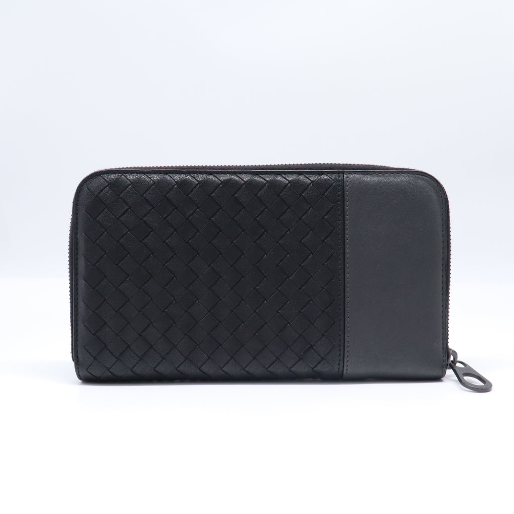 Bottega Veneta Intrecciato Leather Panel Zip Around Long Wallet W21701
