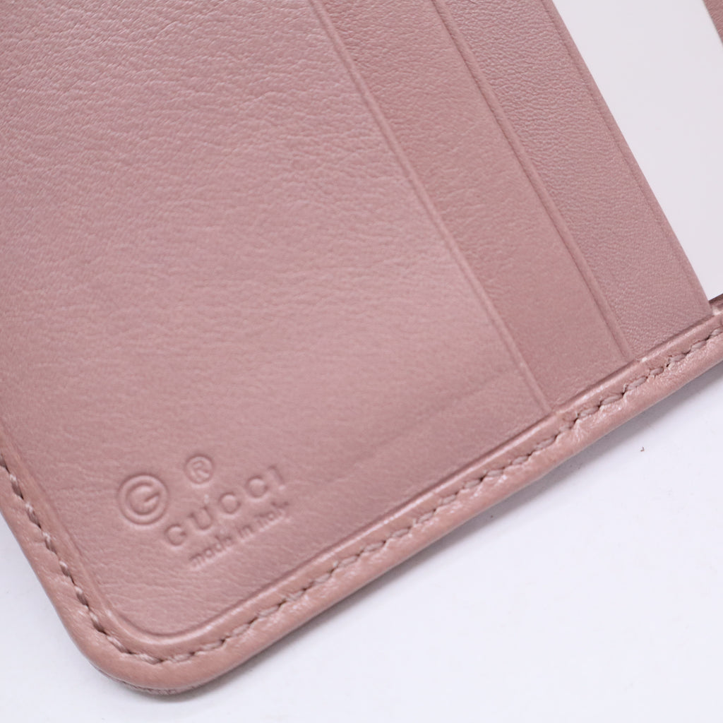 Metallic Pink Microguccissima Leather Continental Wallet W20442