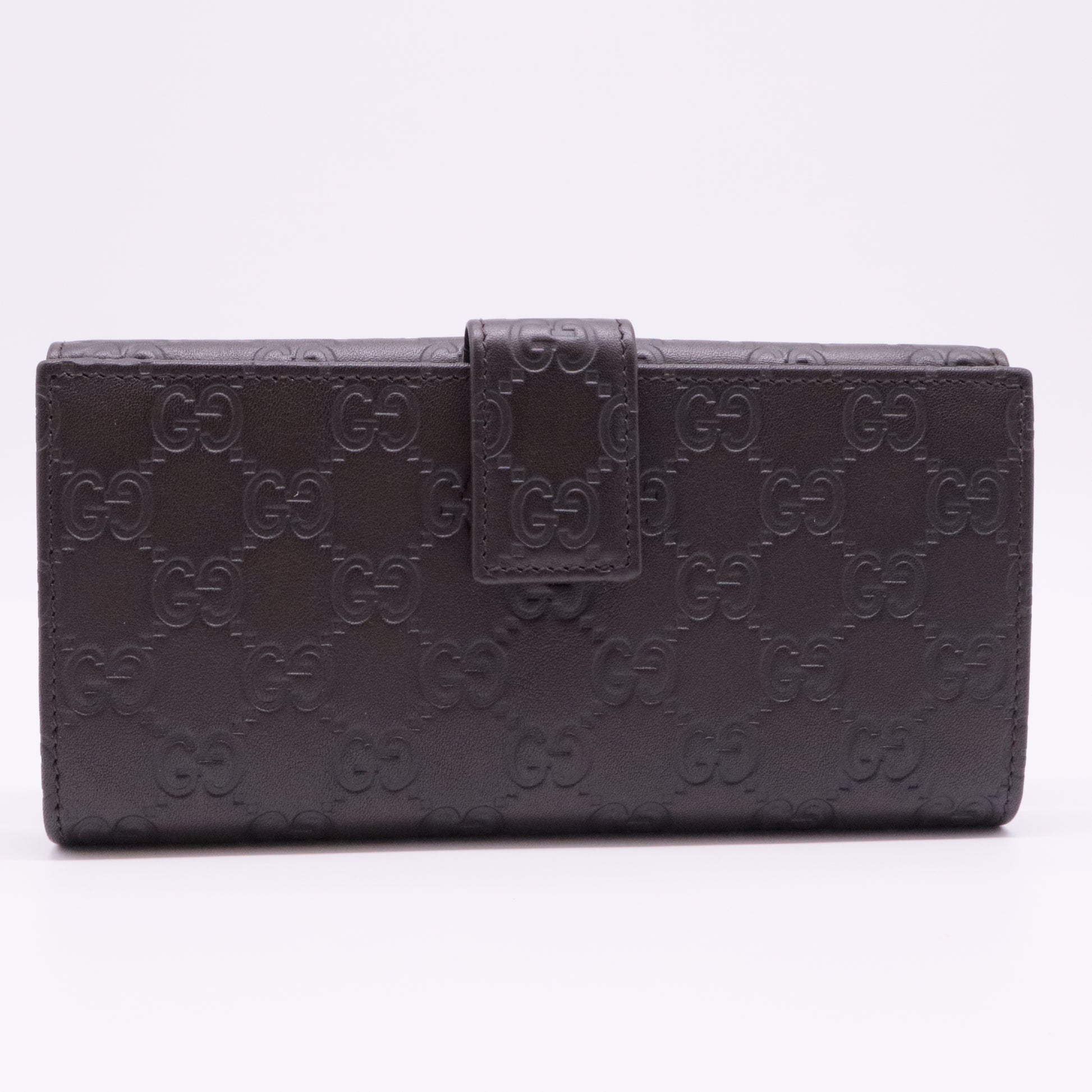 Black Guccissima Leather Continental Wallet
