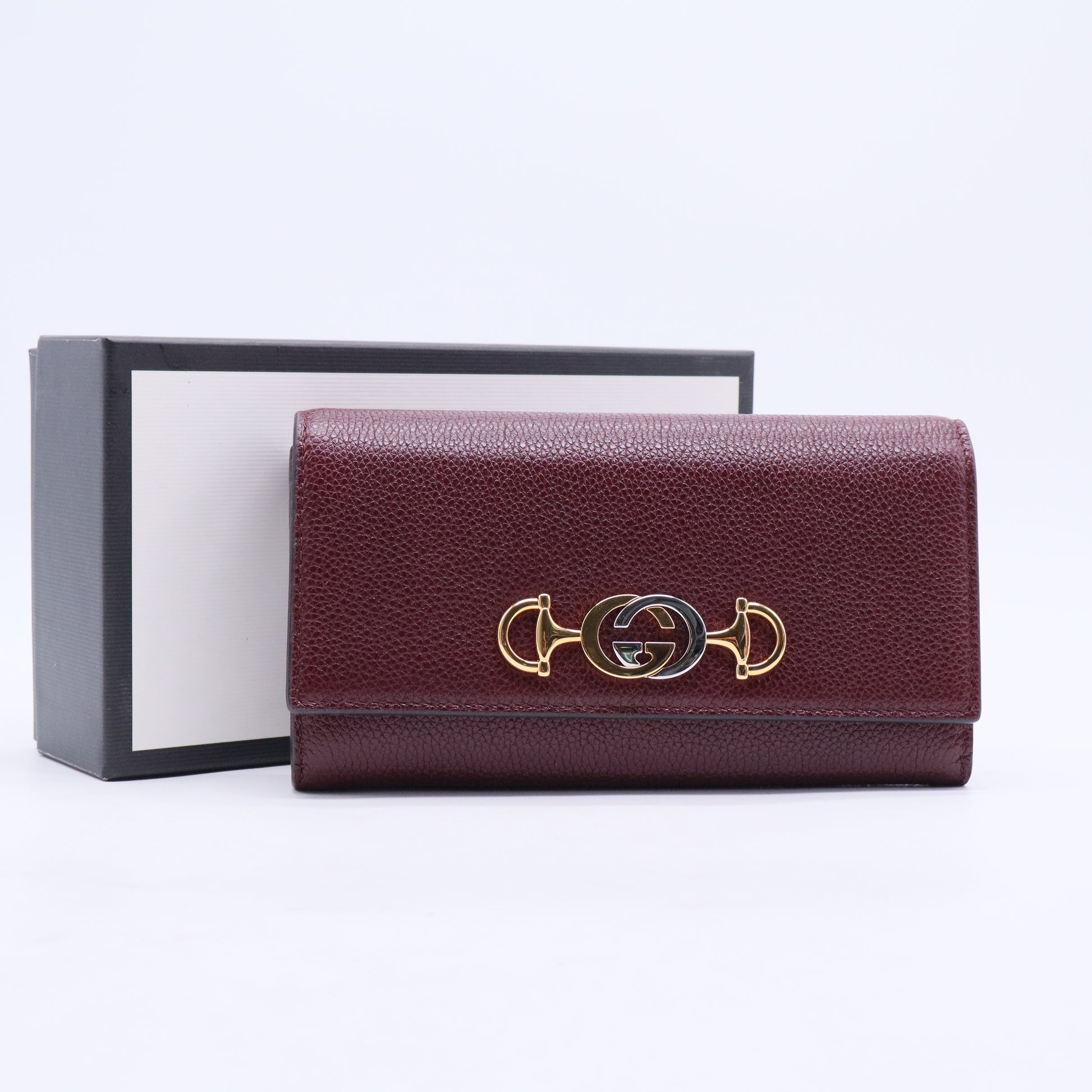Zumi Interlocking G Horsebit Leather Continental Wallet Red W20440