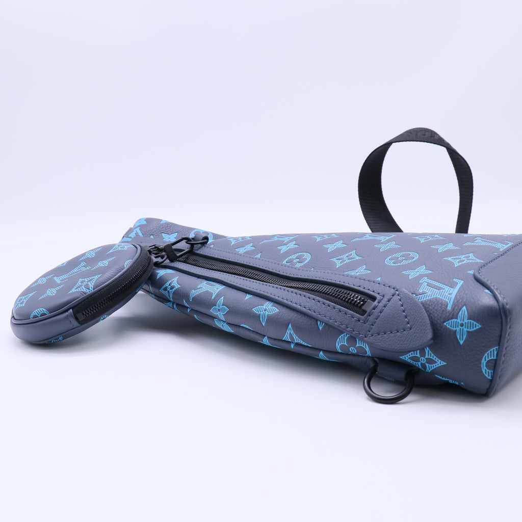 Monogram Shadow Duo Slingbag Navy River Blue Twins LDJ4260