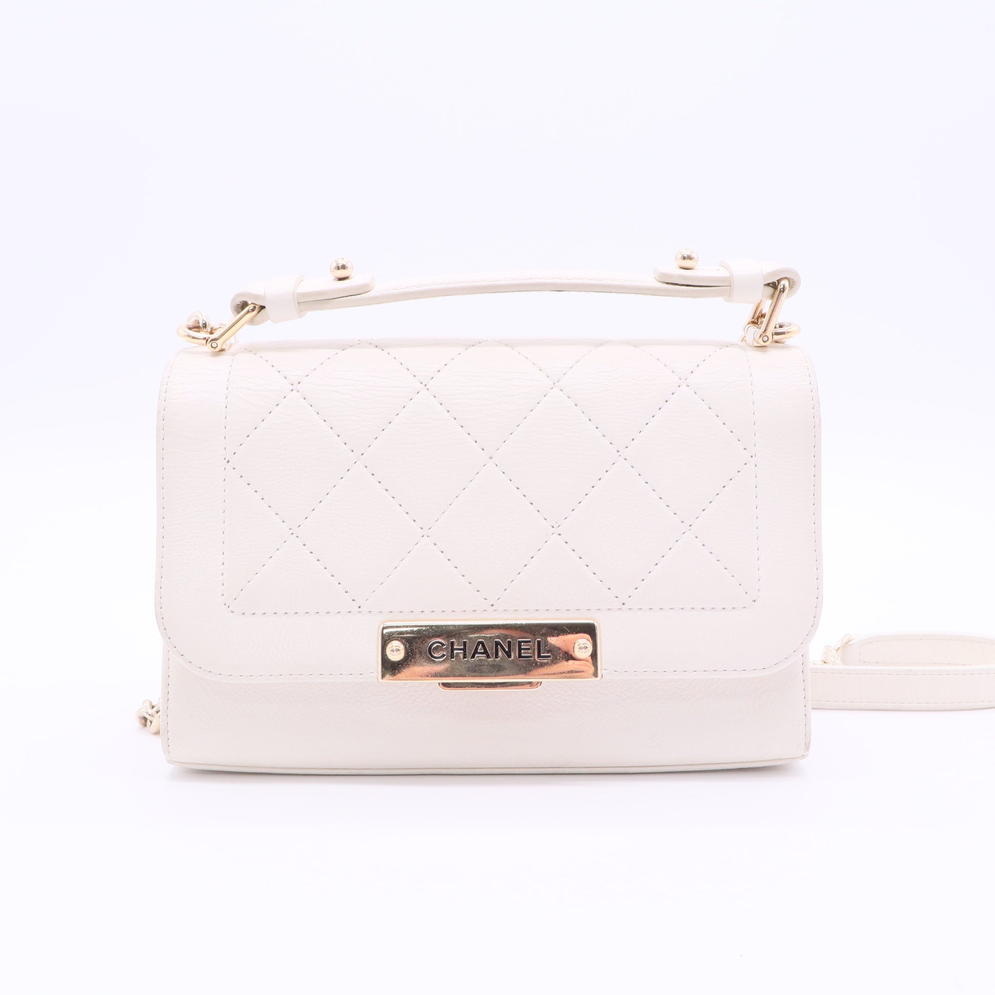 Chanel Chanel Matelasse Handbag Chain Shoulder Bag White J2176 Twins