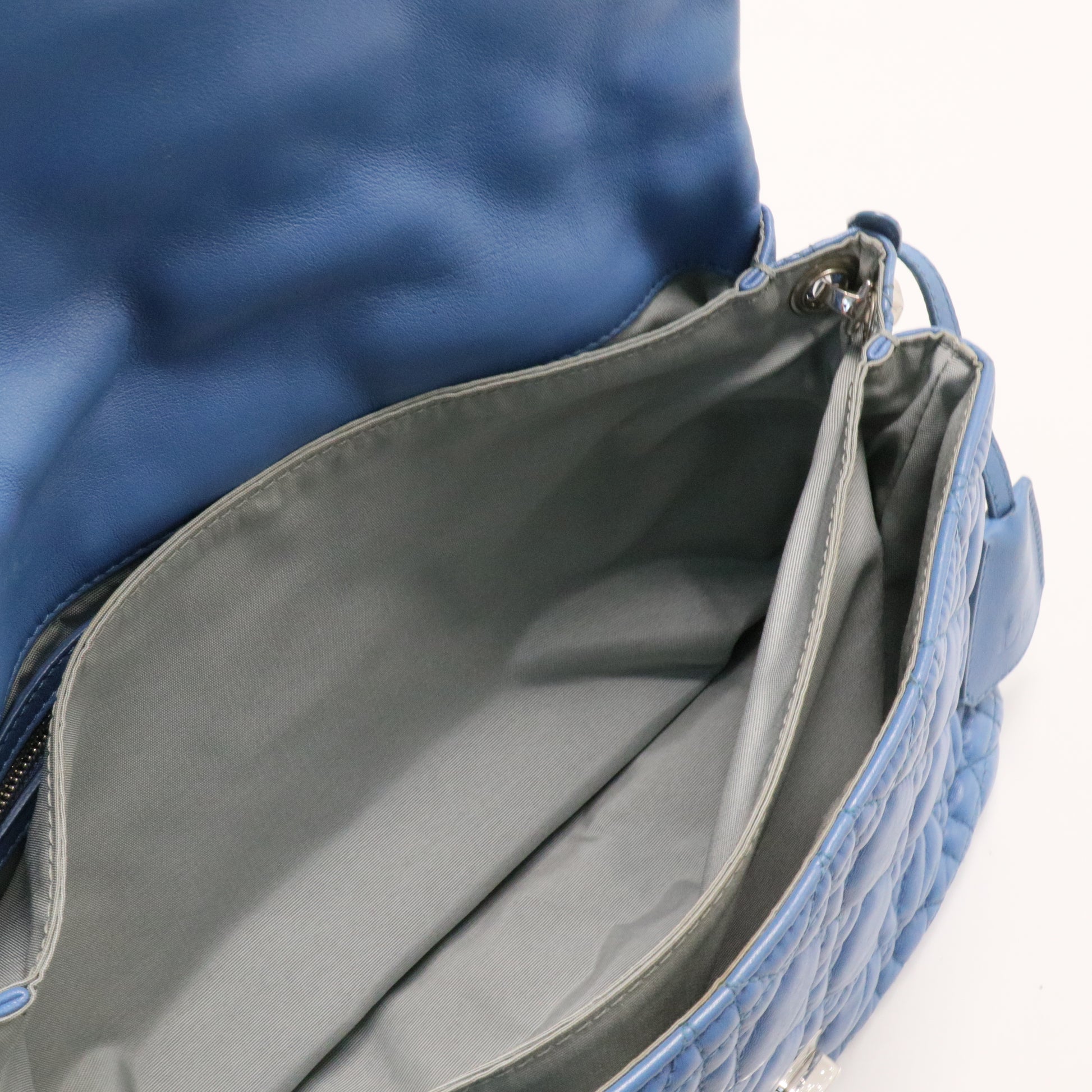 Lambskin Cannage Medium Miss Dior Flap Blue