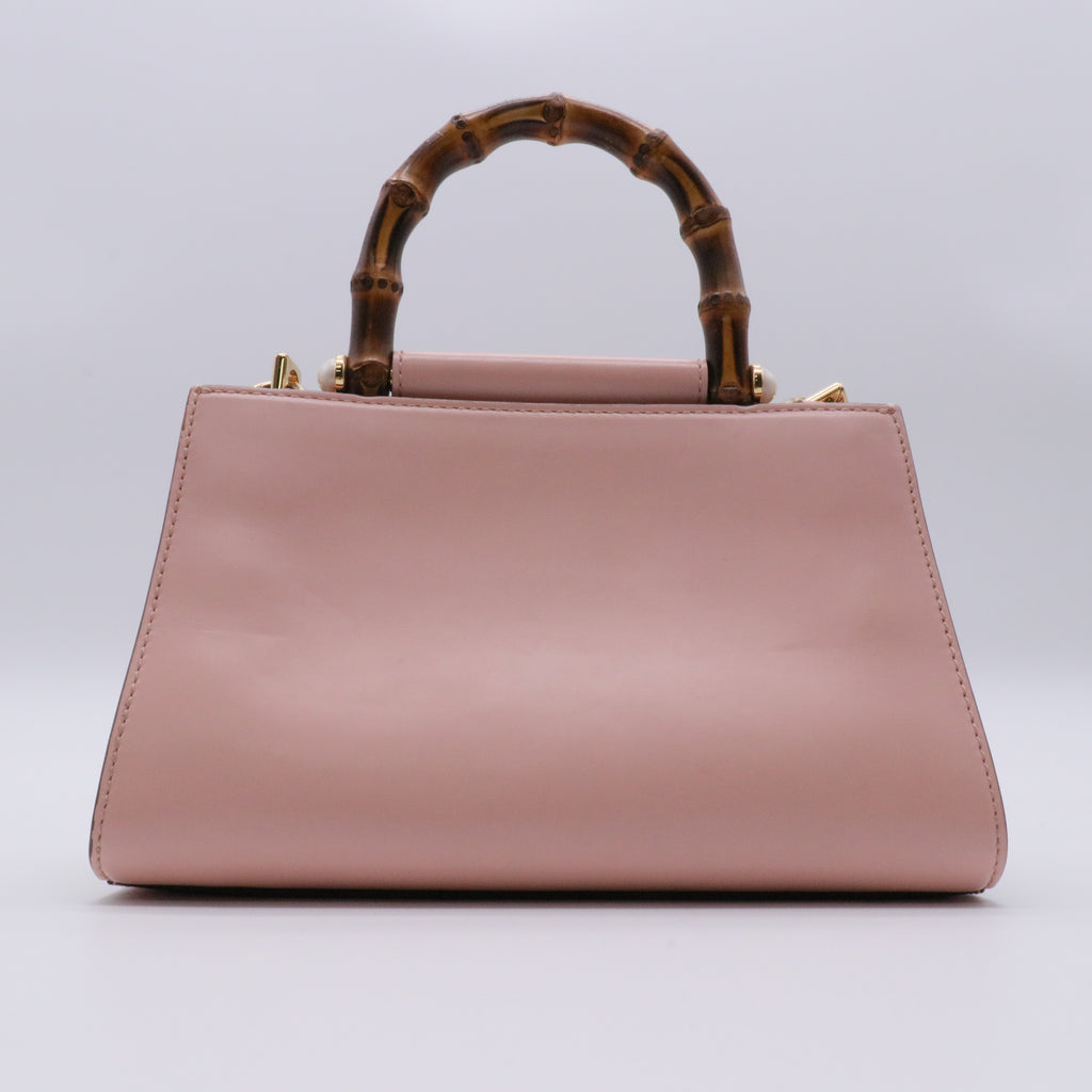 Nappa Bamboo Web Mini Nymphaea Top Handle Bag Perfect Pink Mystic White twins