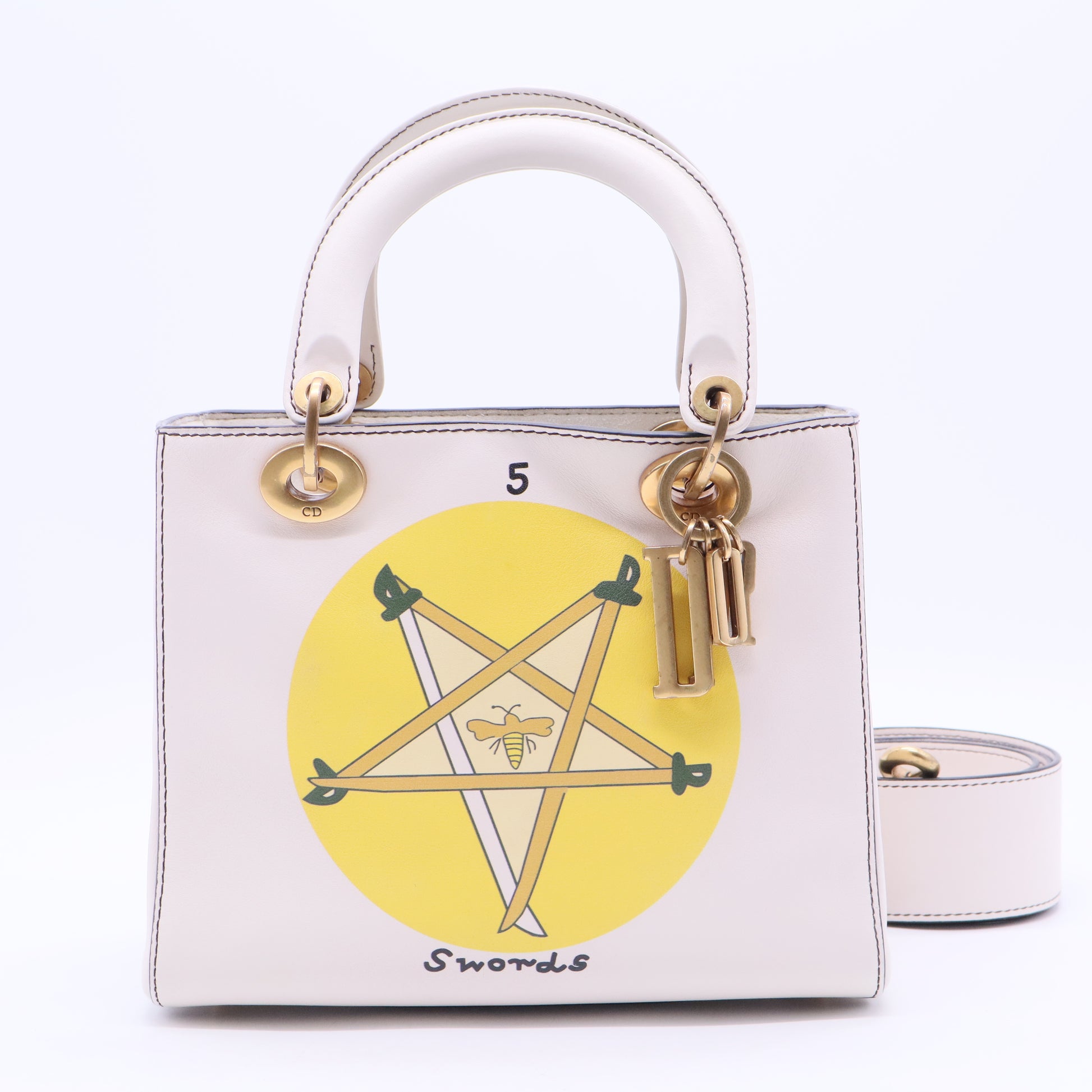 Lady Dior Bag Printed Leather Medium
