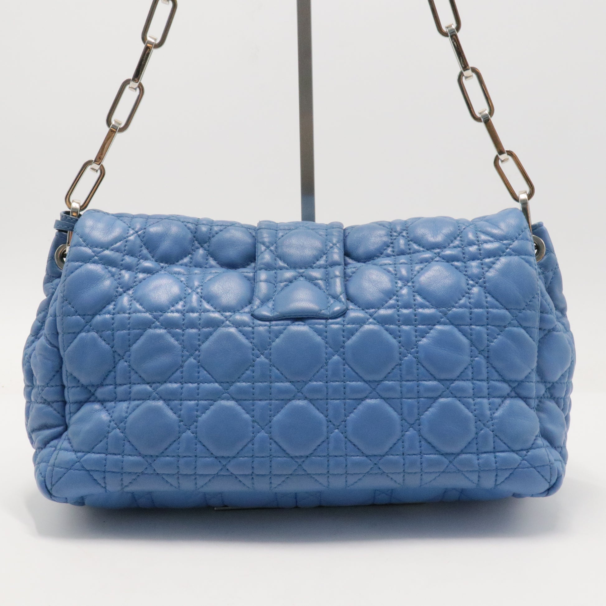 Lambskin Cannage Medium Miss Dior Flap Blue