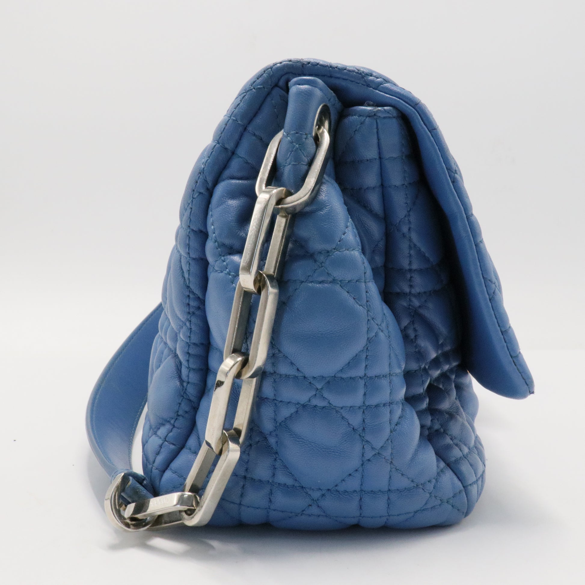 Lambskin Cannage Medium Miss Dior Flap Blue