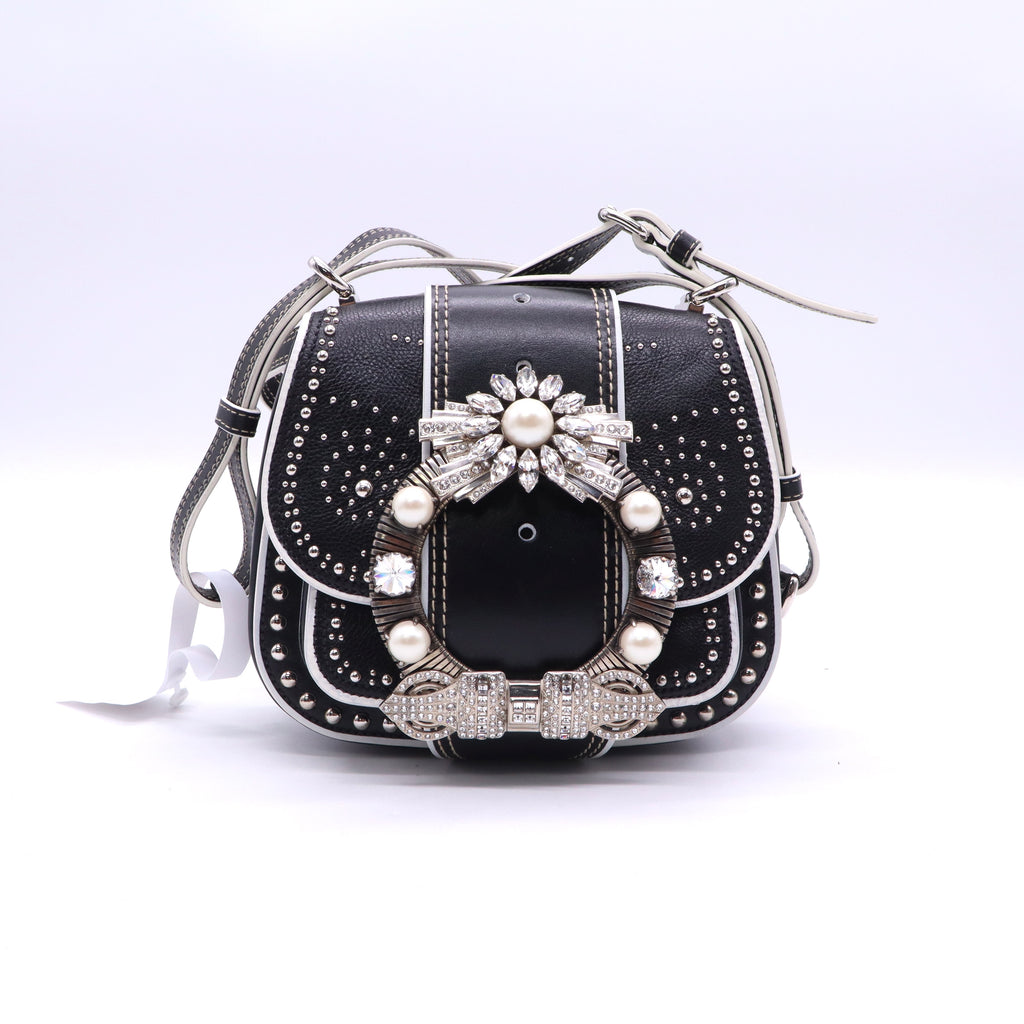 Dahlia Crossbody Bag Crystal Embellished Leather Small  B21161