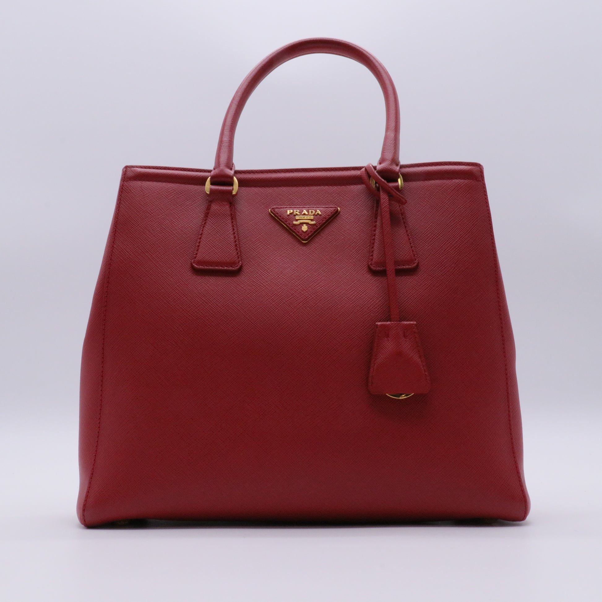 Red Saffiano Leather Large Gardener's Tote twins