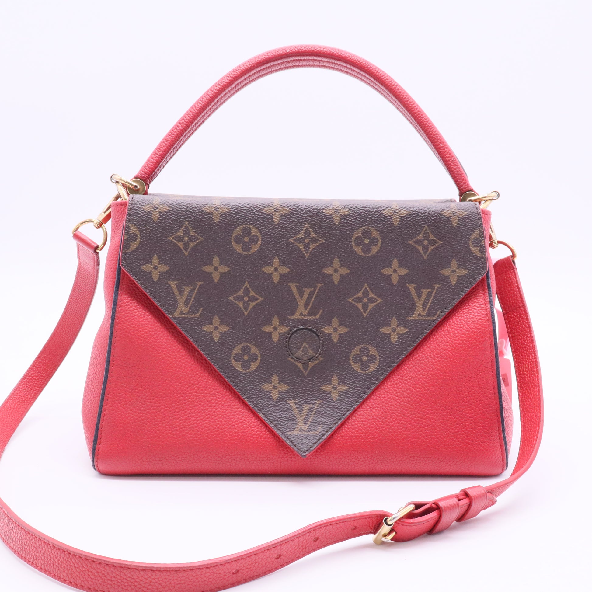 Grained Calfskin Monogram Double V Rubis J 2160 Twins