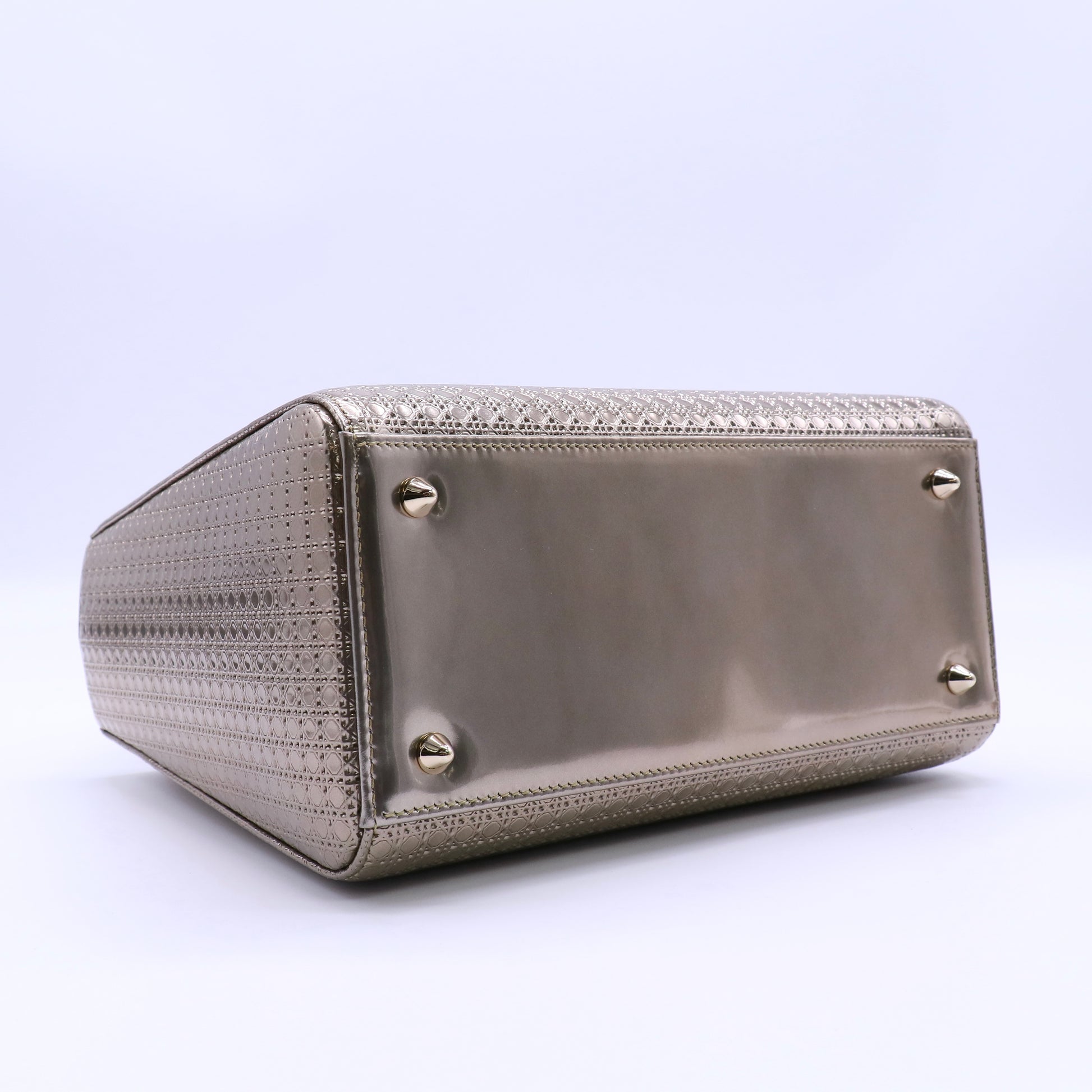 Christian Dior Metallic Microcannage Medium Lady Dior Bag Twins LDJ4270