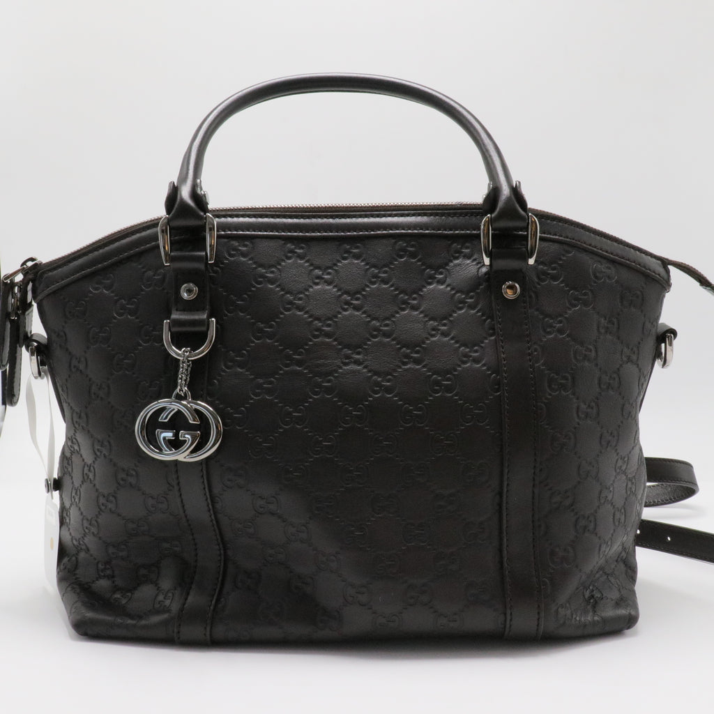 GG Charm Dome Handle Bag Guccissima Leather Medium