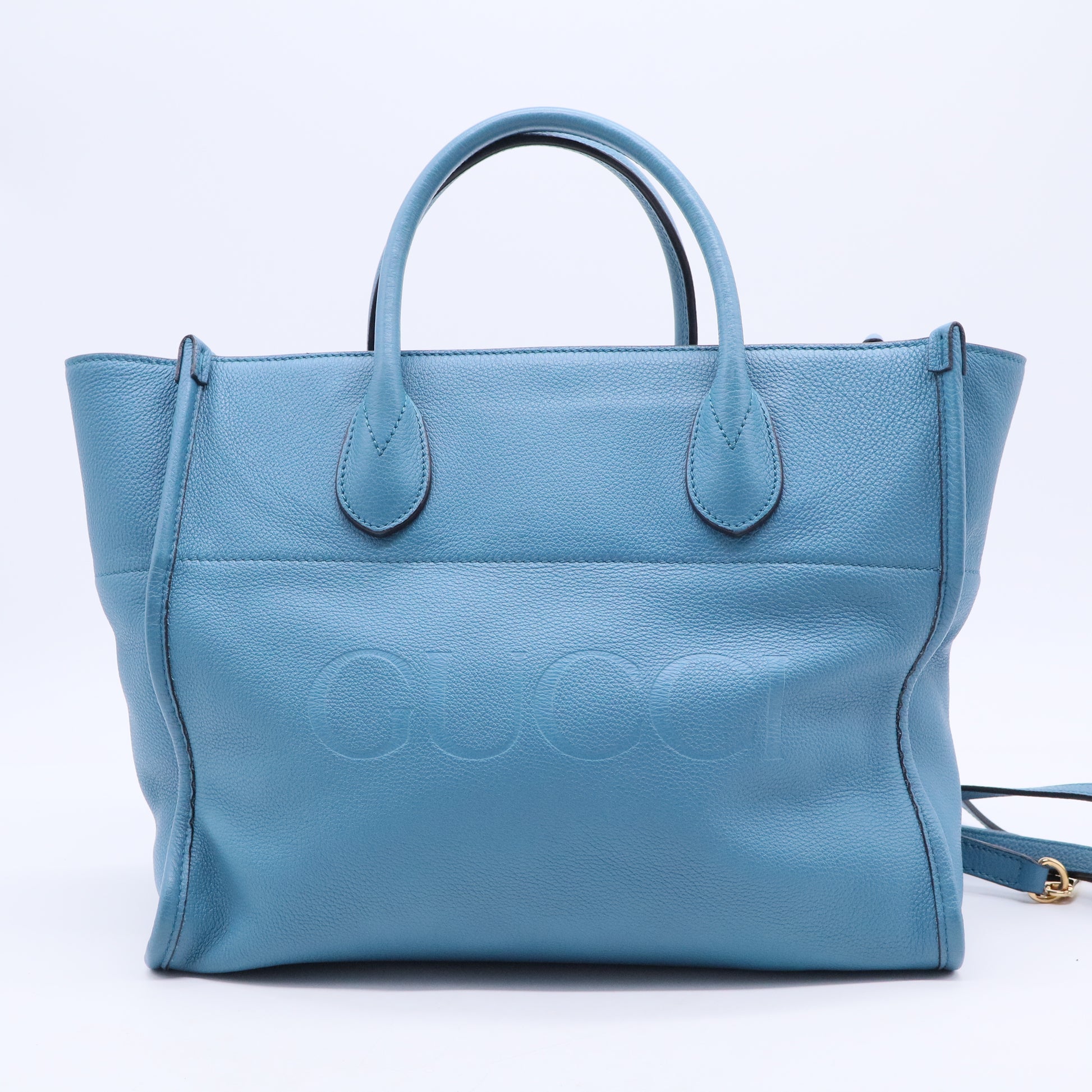 Logo Tote Embossed Leather Large B20402