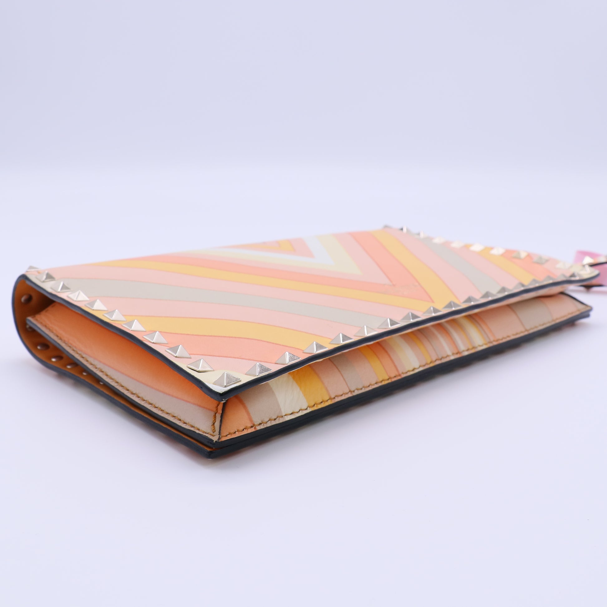 Valentino Garavani Vitello Native Couture 1975 Rockstud Flap Clutch Bag twins LDJ4275