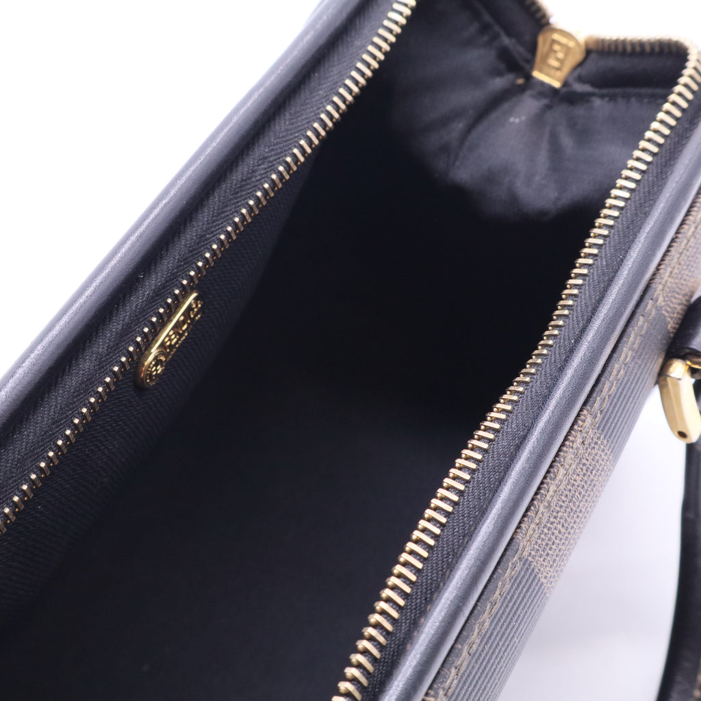Vintage Edition Pequin Striped Canvas Small Boston Bag Black B12308