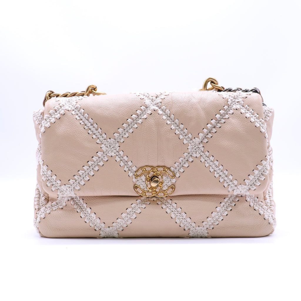 Chanel 19 Crochet Quilted Calfskin Medium Flap Bag Twins LDJ4264