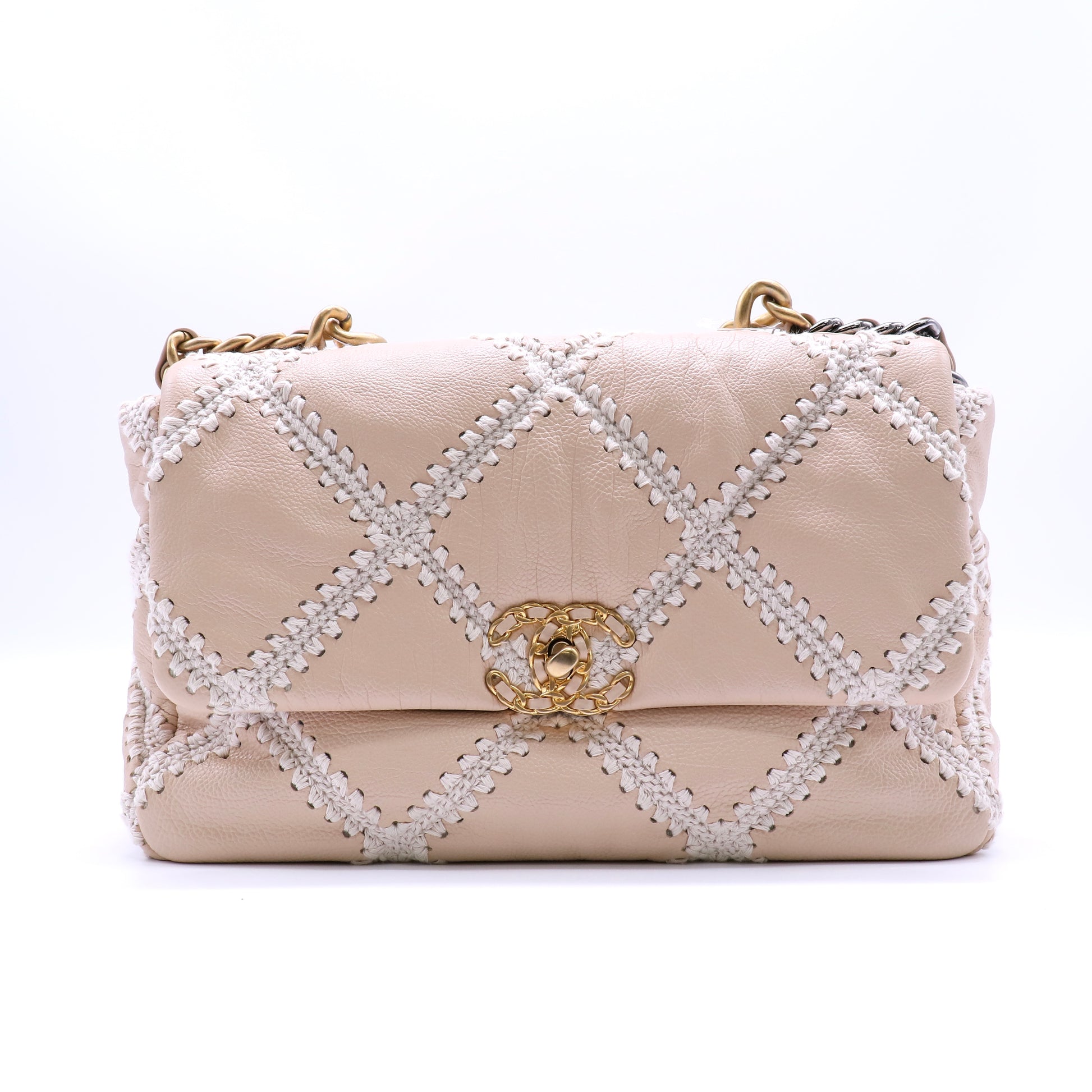 Chanel 19 Crochet Quilted Calfskin Medium Flap Bag Twins LDJ4264