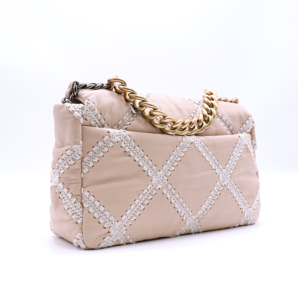 Chanel 19 Crochet Quilted Calfskin Medium Flap Bag Twins LDJ4264