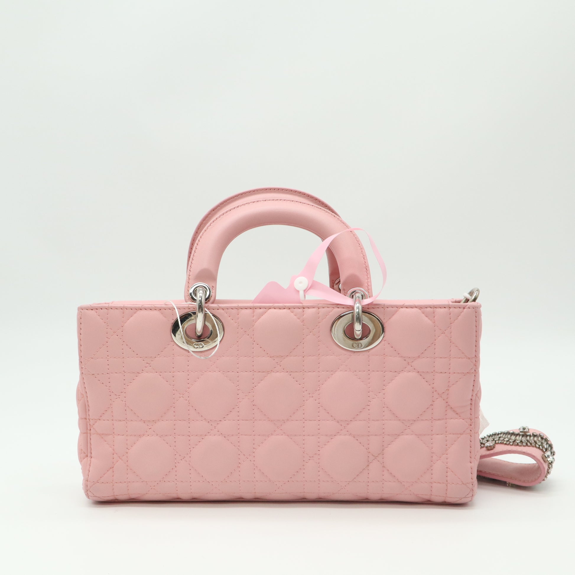 Lady D-Joy Bag Cannage Quilt Lambskin with Crystal Detail Medium Twins LDJ4279