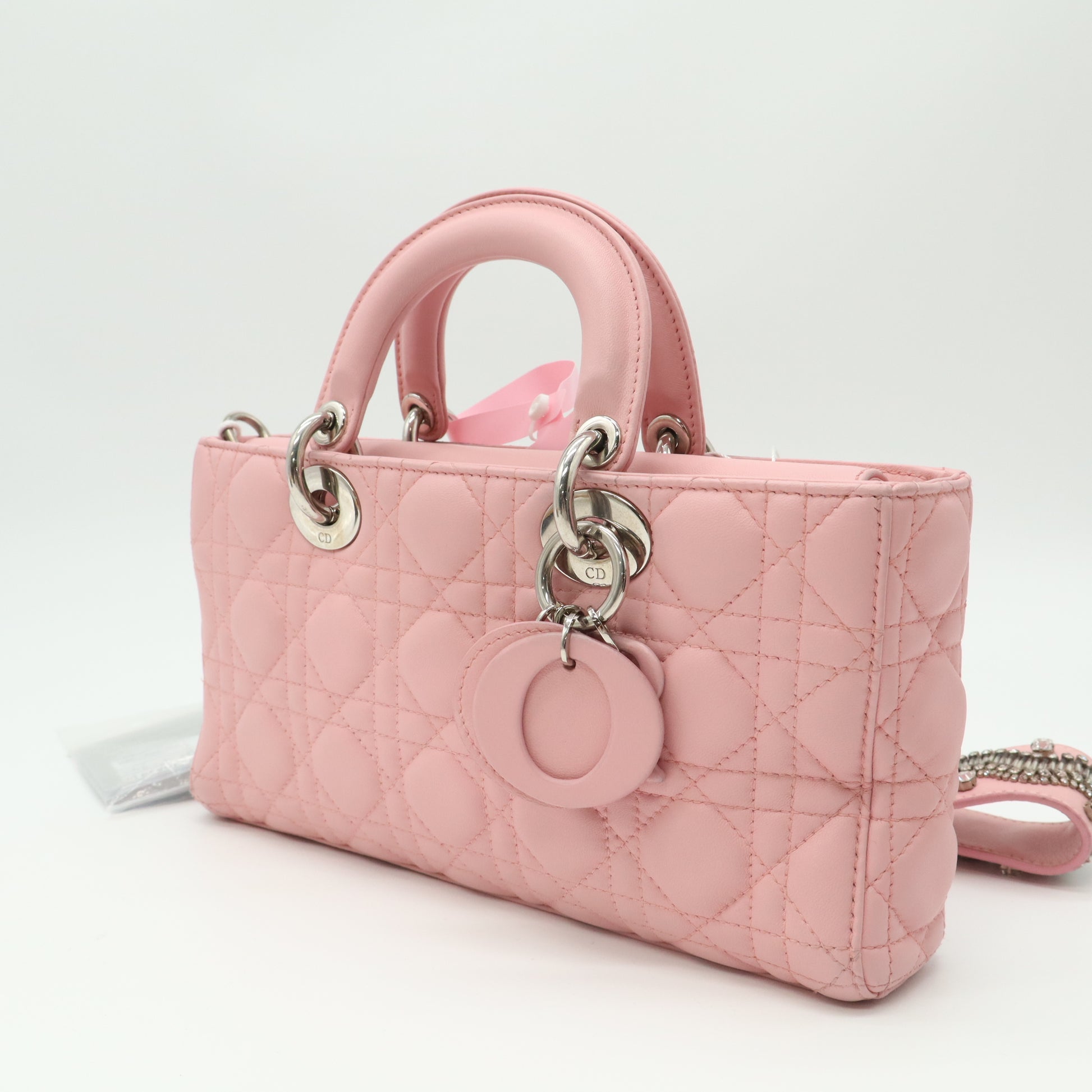 Lady D-Joy Bag Cannage Quilt Lambskin with Crystal Detail Medium Twins LDJ4279