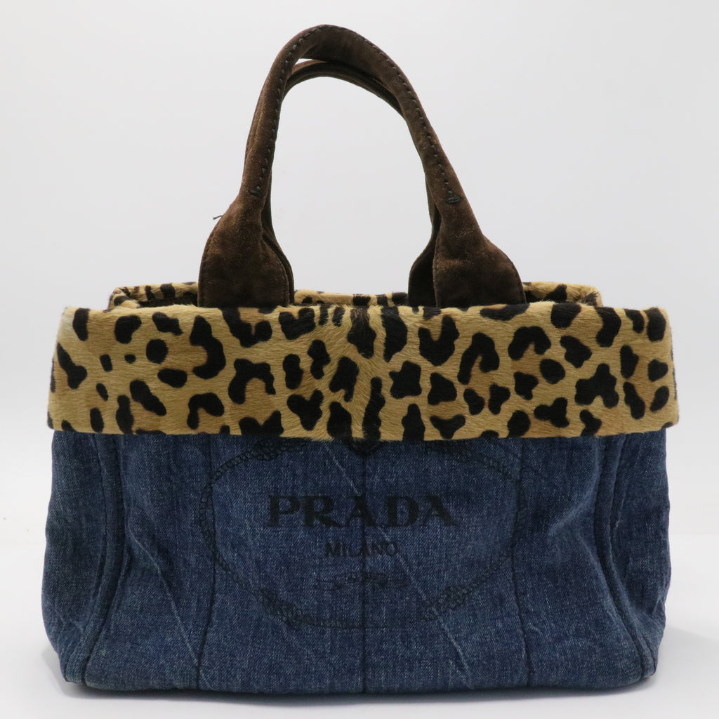 Canapa Tote Denim and Fur Large