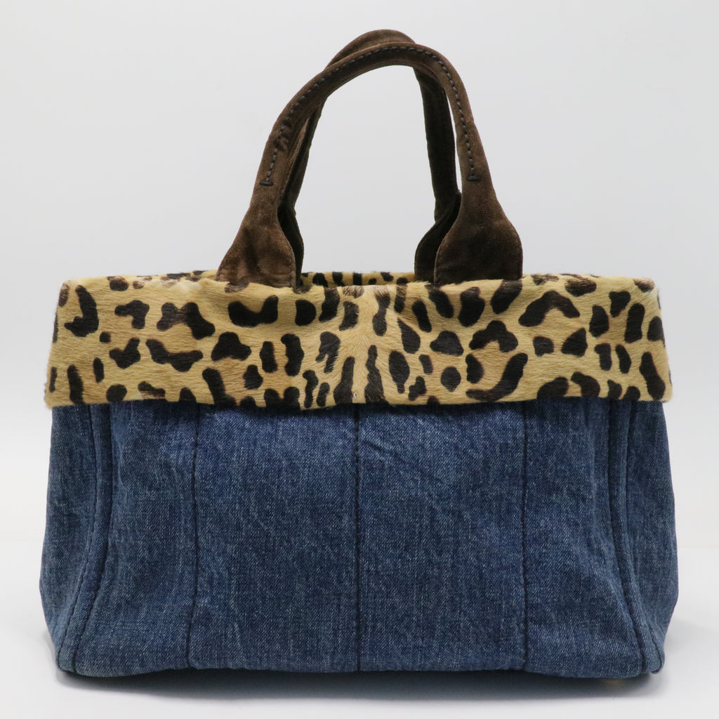 Canapa Tote Denim and Fur Large