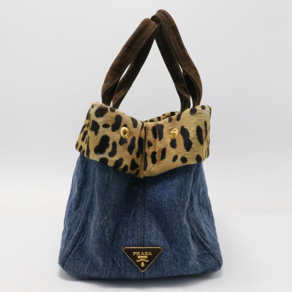Canapa Tote Denim and Fur Large