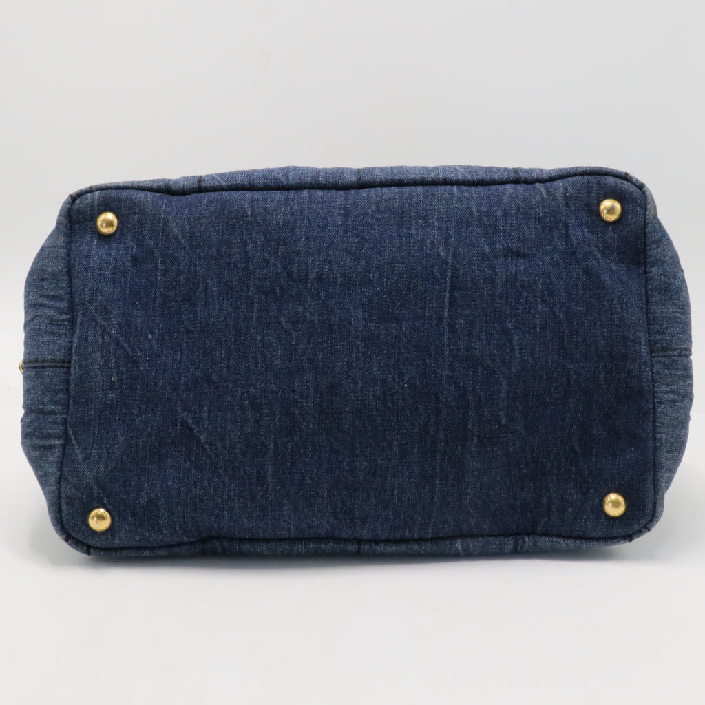 Canapa Tote Denim and Fur Large