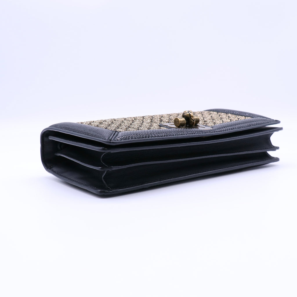 Bottega Veneta Karung Trimmed Knit Intrecciato Olimpia Knot Bag Twins LDJ4263