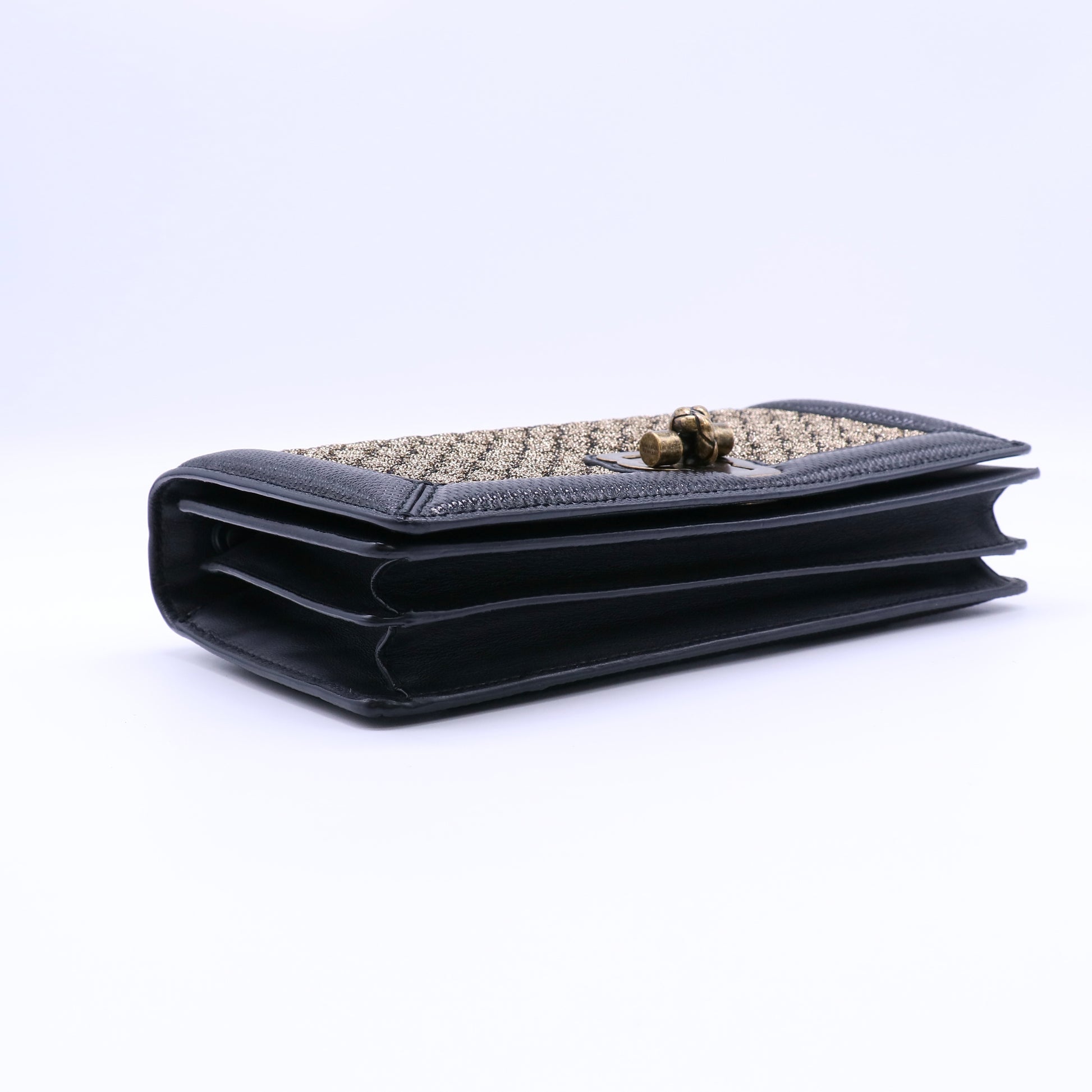 Bottega Veneta Karung Trimmed Knit Intrecciato Olimpia Knot Bag Twins LDJ4263