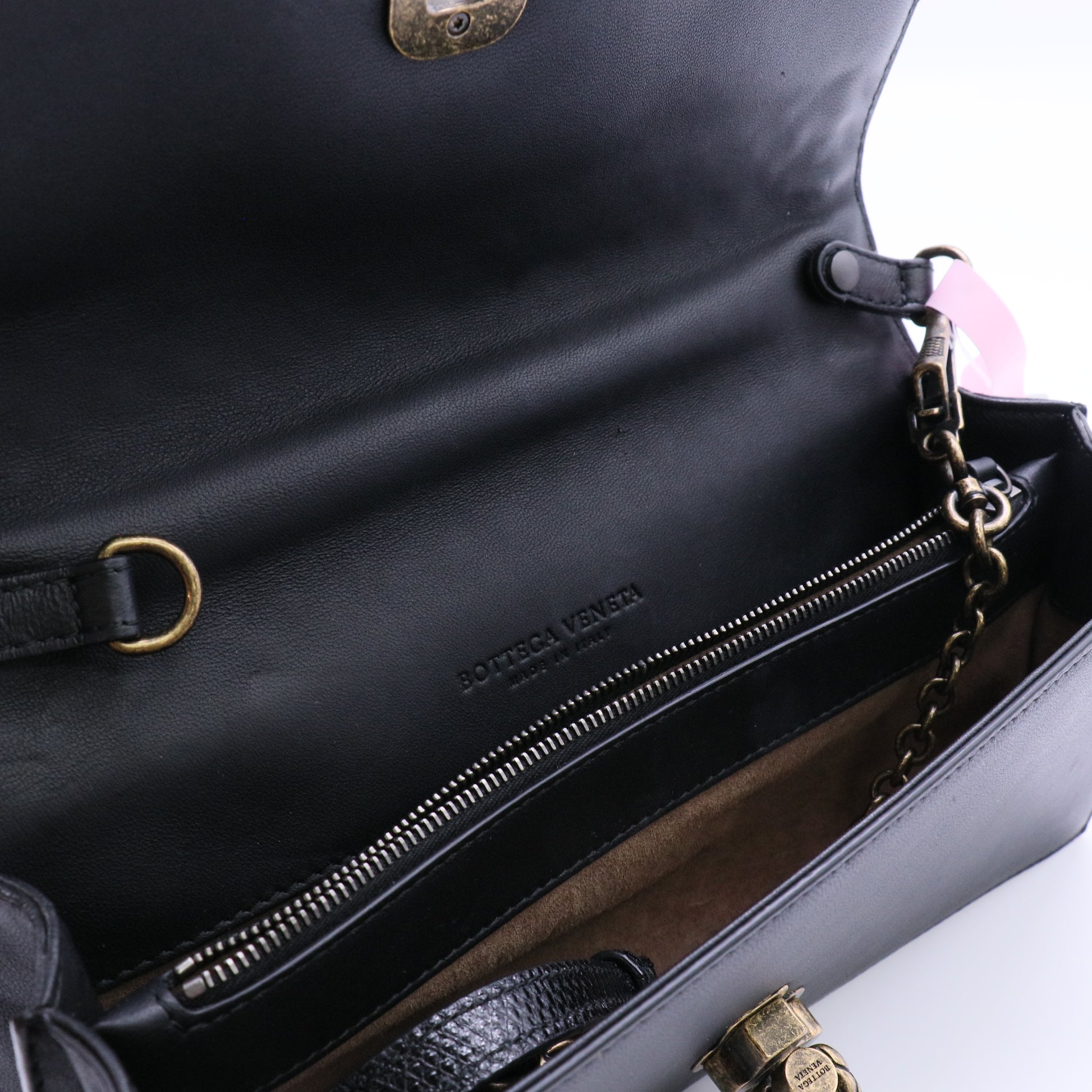 Bottega Veneta Karung Trimmed Knit Intrecciato Olimpia Knot Bag Twins LDJ4263