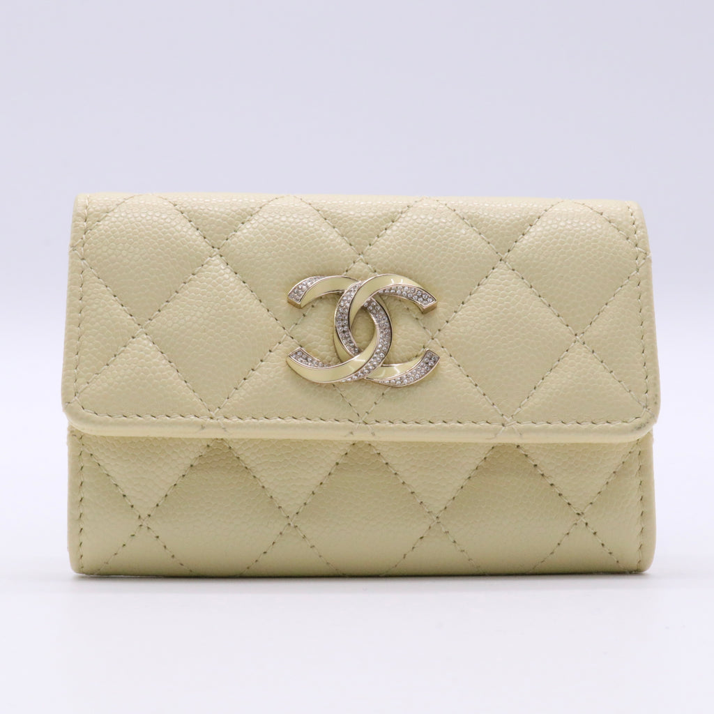 Calfskin Wallet Women's Light Yellow twins