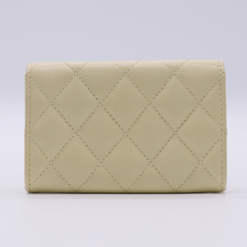 Calfskin Wallet Women's Light Yellow twins