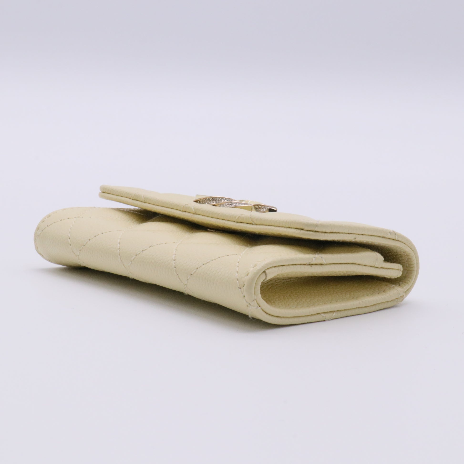 Calfskin Wallet Women's Light Yellow twins