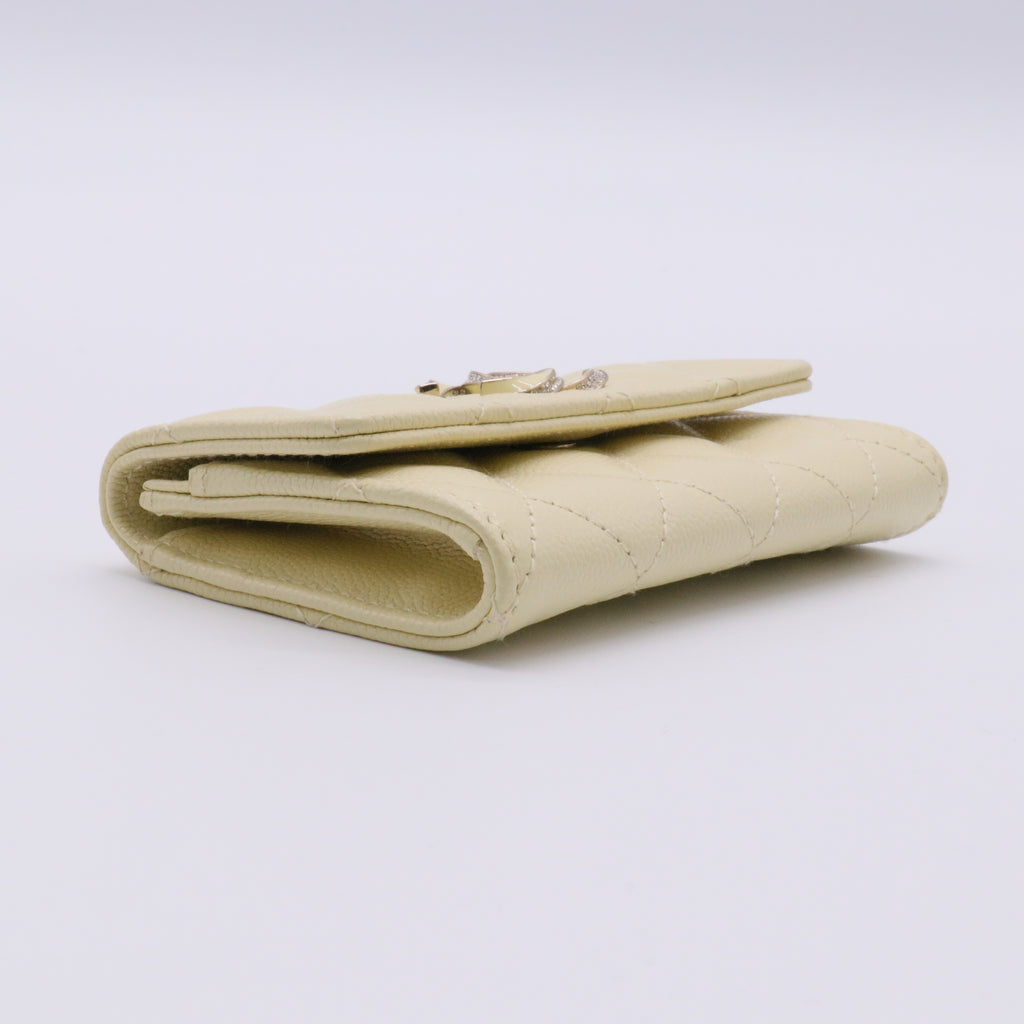 Calfskin Wallet Women's Light Yellow twins