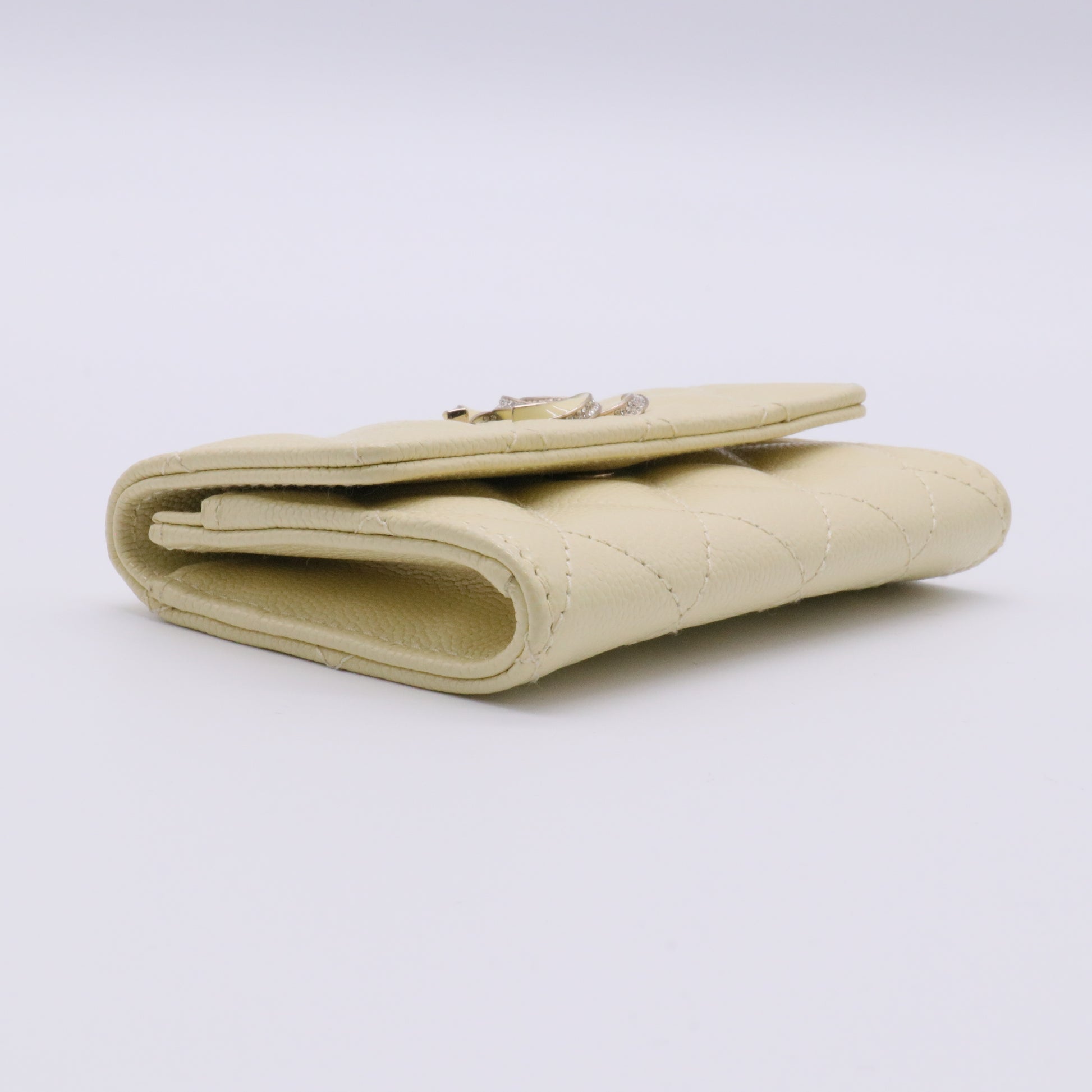 Calfskin Wallet Women's Light Yellow twins