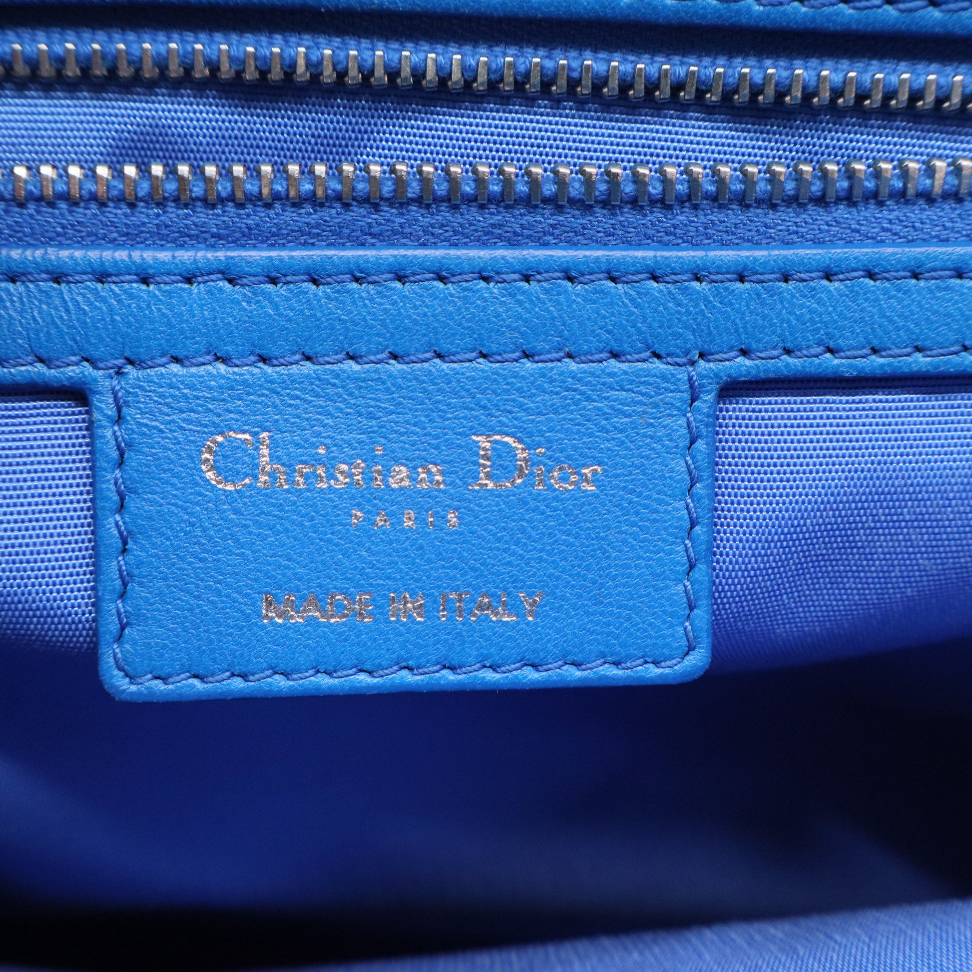 Blue Cannage Leather Large Soft Lady Dior Shopping Tote Twins LDJ3155