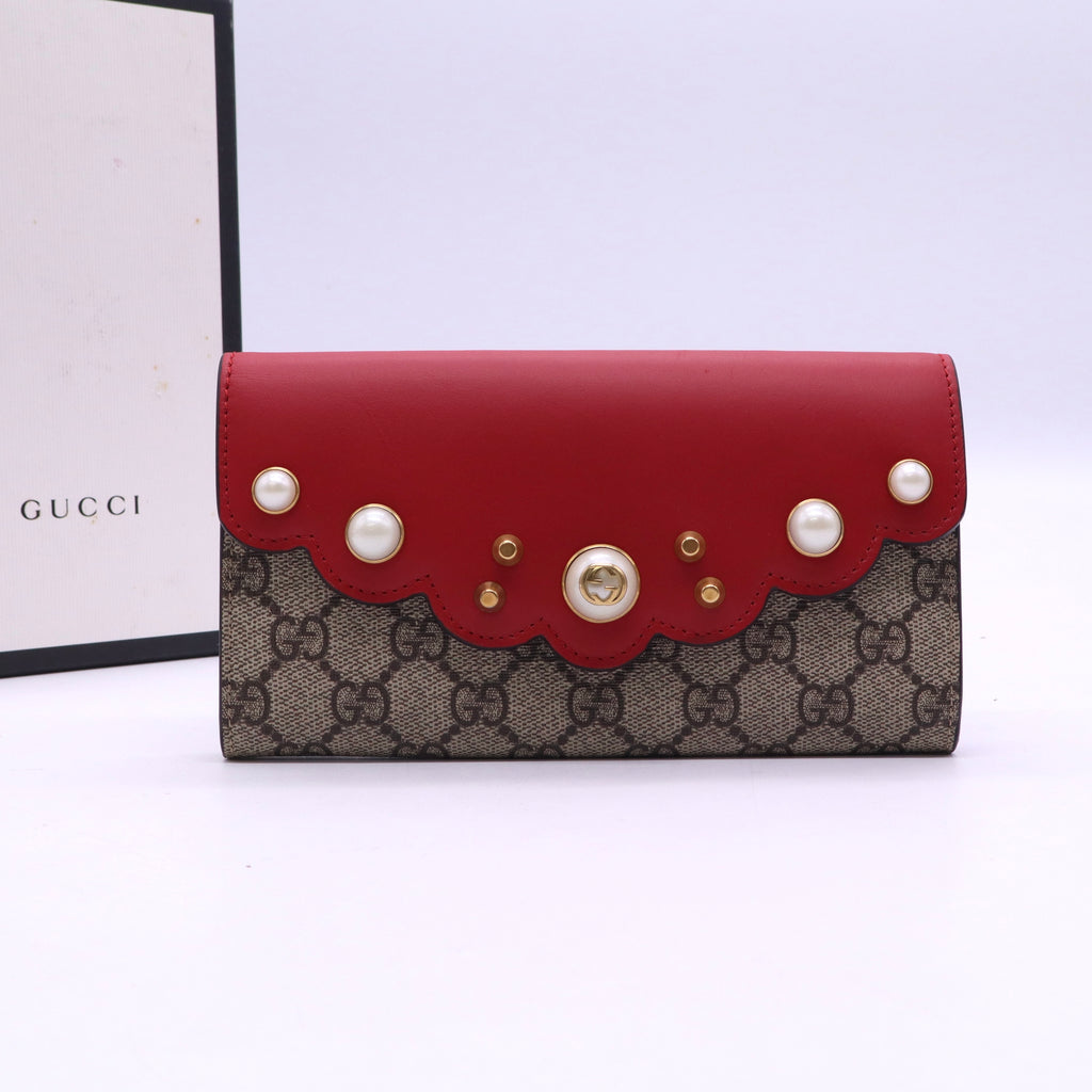 Gucci GG Supreme Peony Wallet Twins W20822