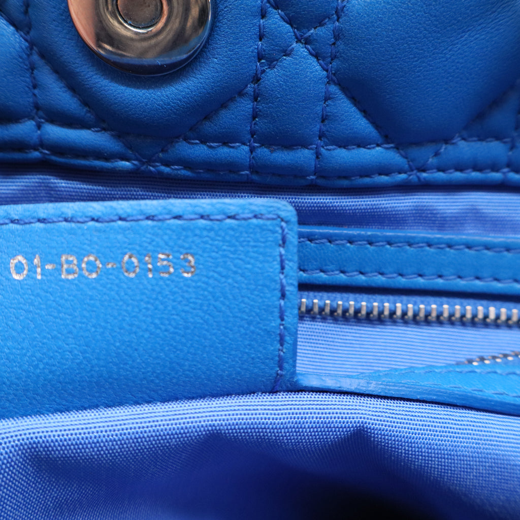 Blue Cannage Leather Large Soft Lady Dior Shopping Tote Twins LDJ3155